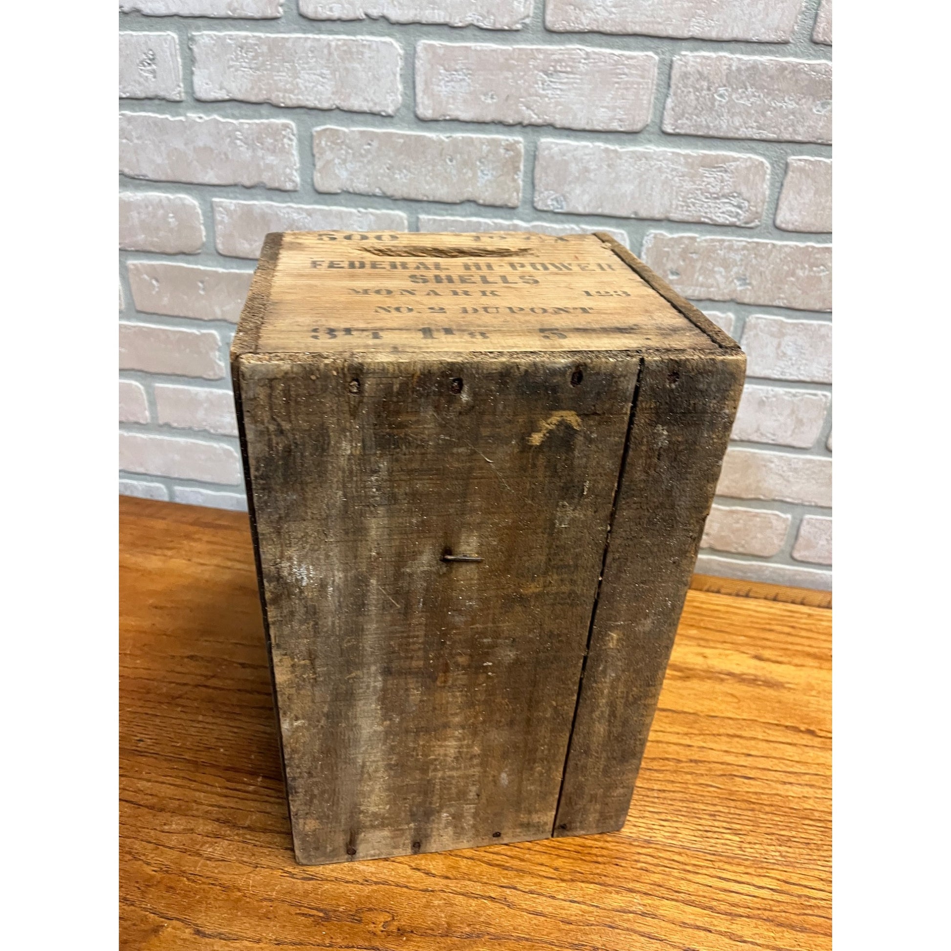 Antique Vintage Hi-Power Small Arms Federal Cartridge Co. Wooden Box Paper Shot