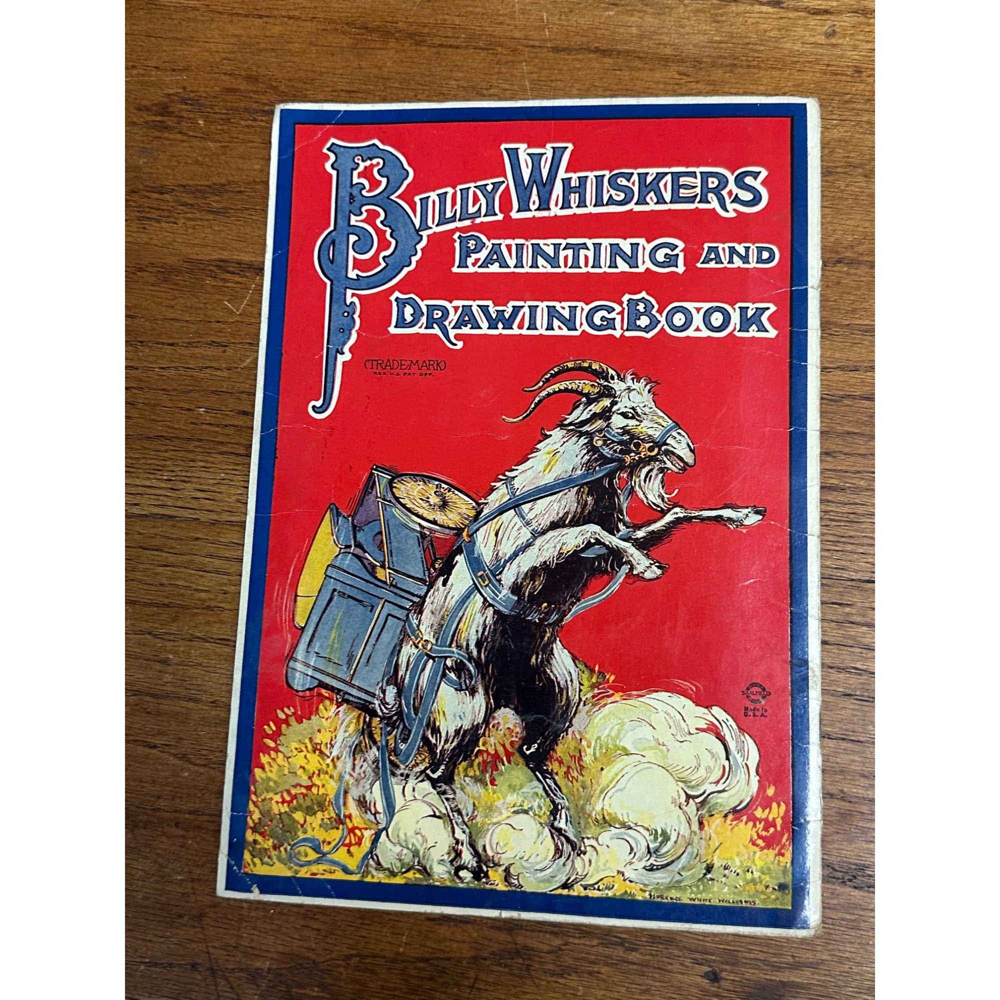 Vintage 1919 Billy Whiskers Painting And Drawing Book #250 Saalfield Publishing