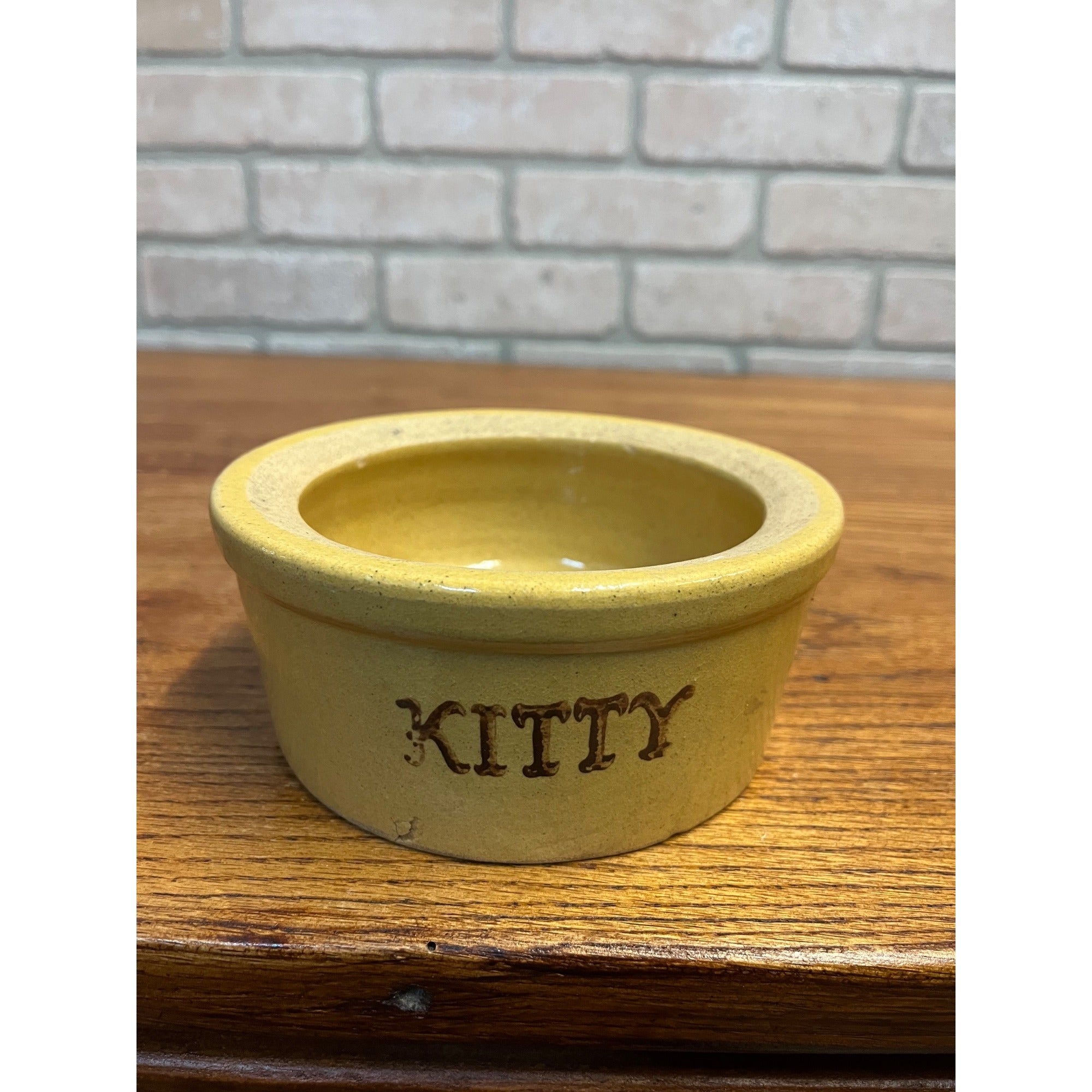 Vintage Robinson Ransbottom Pottery RRP Stoneware Kitty Food Water Bowl Cat