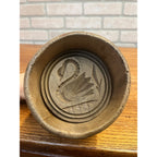 Antique Primitive 19th c. Hand Carved Full Swan Butter Mold Stamp Press Farmhouse