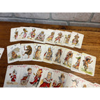 Antique 1890s Antique Spin & Old Maid Playing Card Game Deck Victorian De La Rue