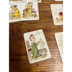 Antique 1890s Antique Spin & Old Maid Playing Card Game Deck Victorian De La Rue