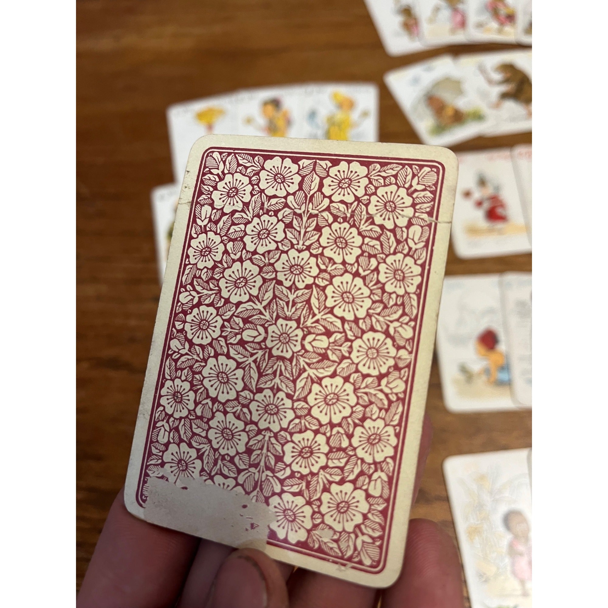 Antique 1890s Antique Spin & Old Maid Playing Card Game Deck Victorian De La Rue