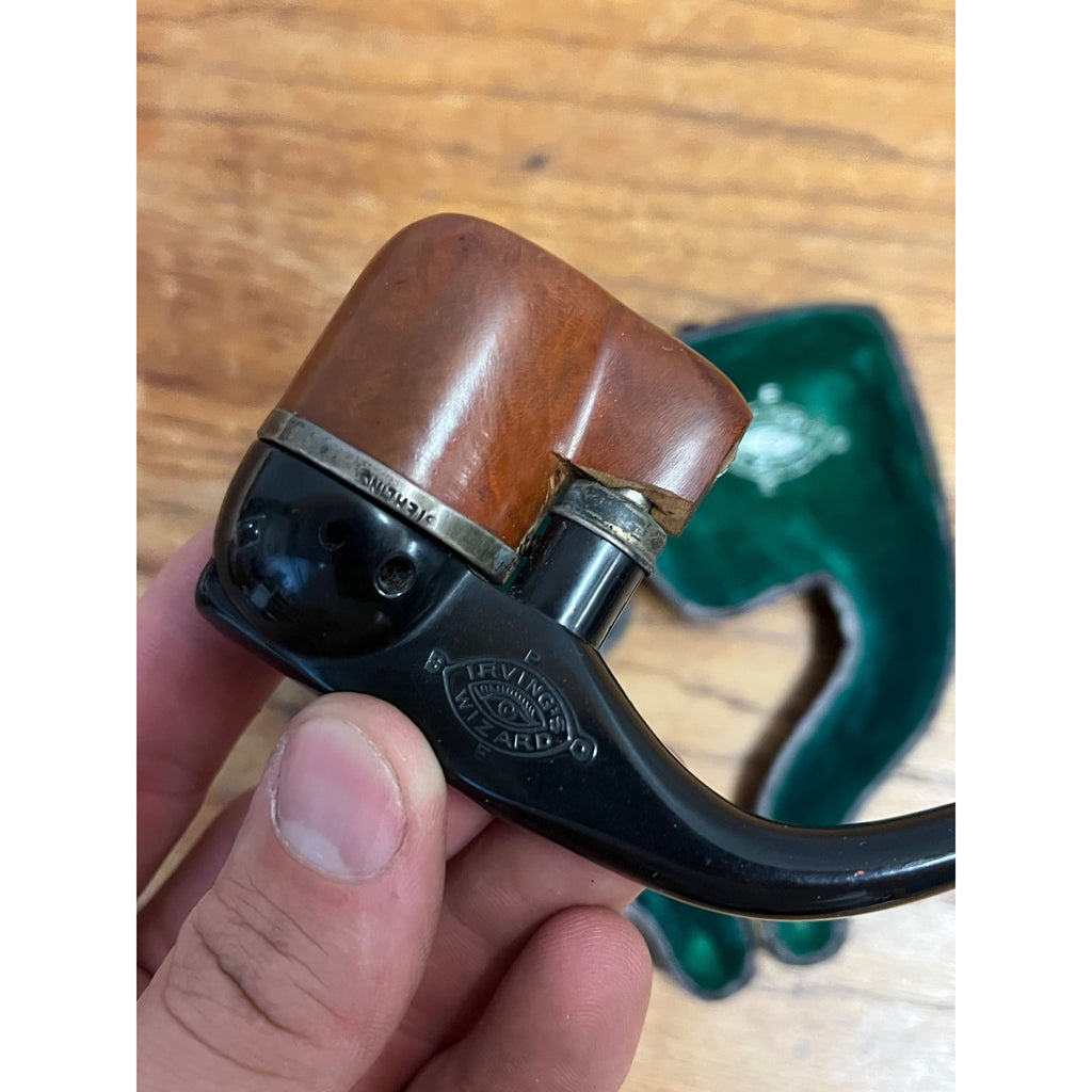 Vintage Irving's Wizard Upside Down Pipe RARE UNIQUE Smoking Pipe Sterling Antique