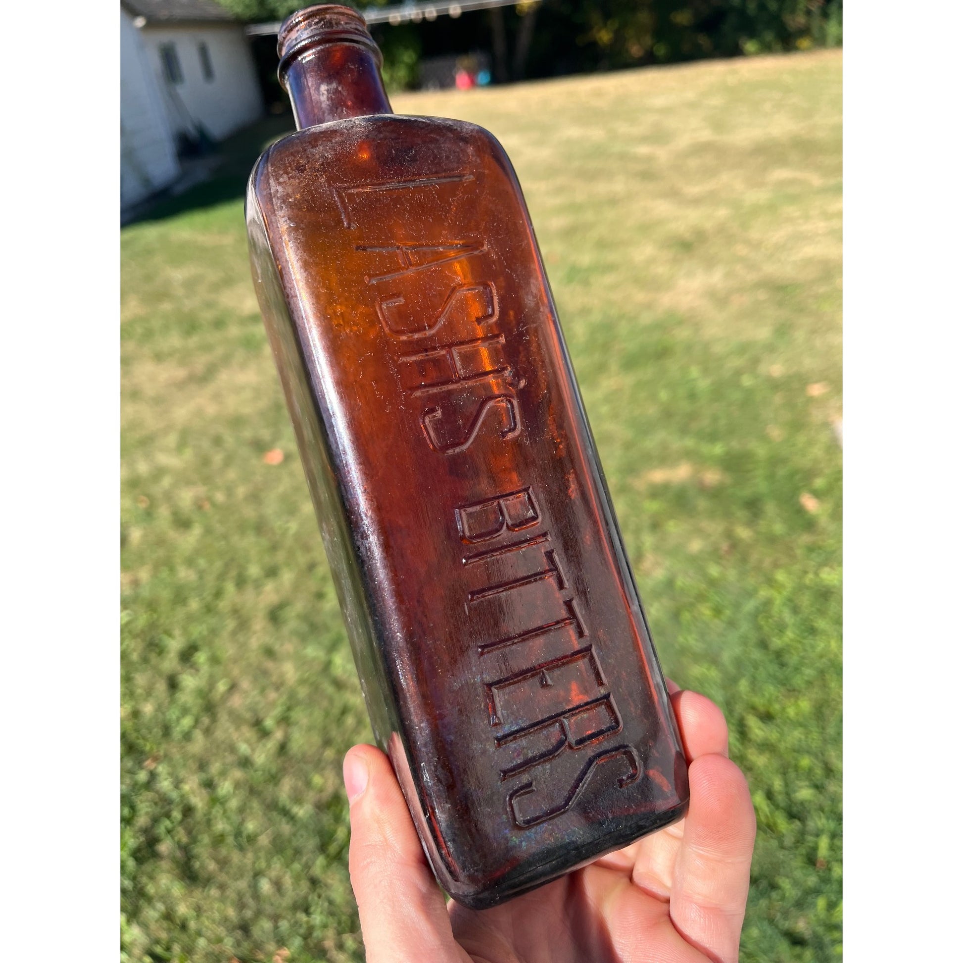 Antique Vintage Medicine Bottle Lash’s Kidney And Liver Bitters - Amber Embossed