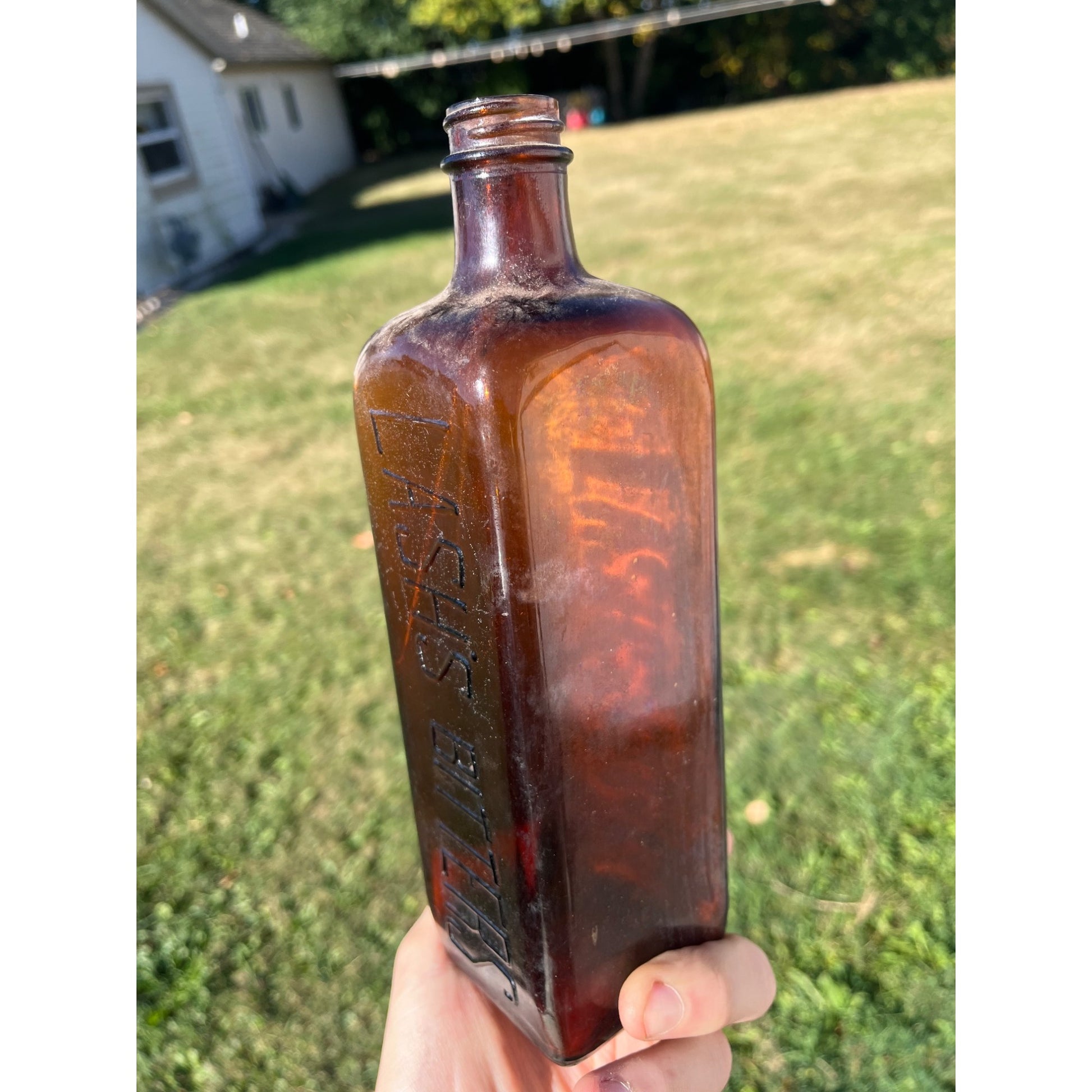 Antique Vintage Medicine Bottle Lash’s Kidney And Liver Bitters - Amber Embossed