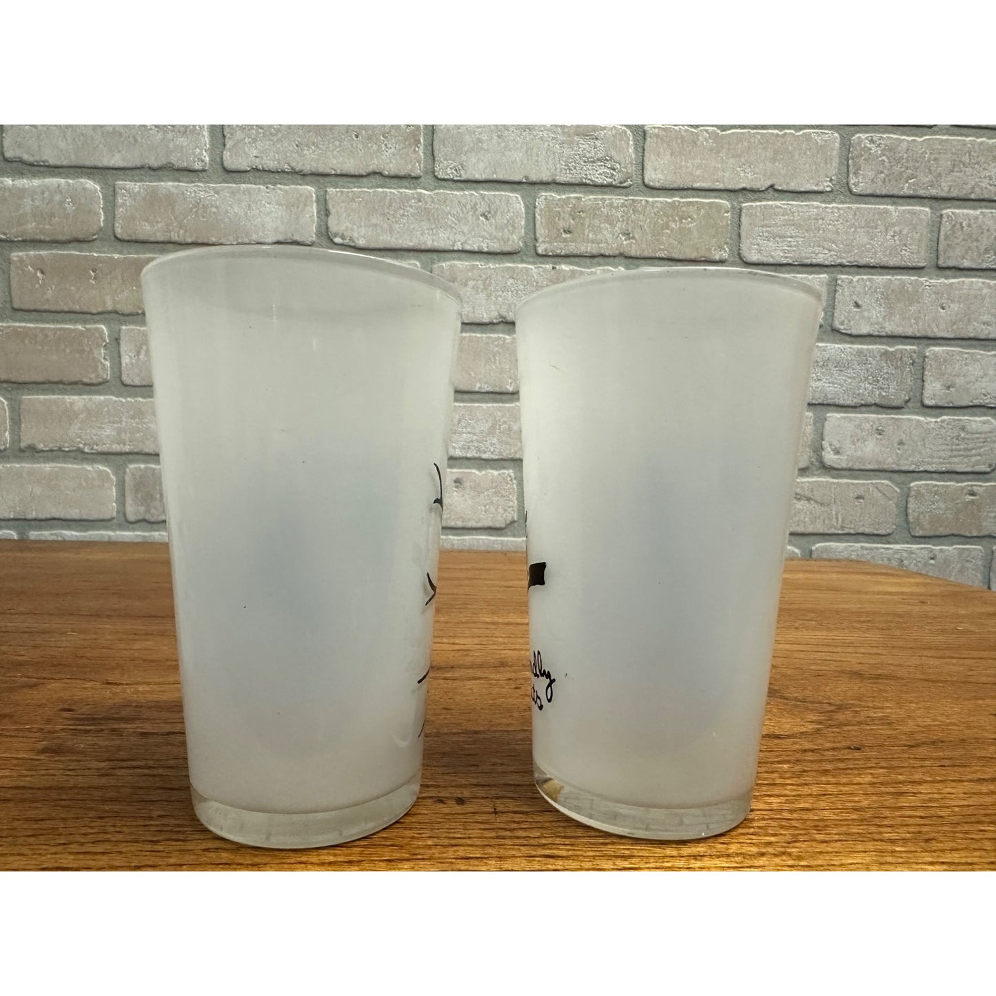1950s HALLOWEEN FRIENDLY SPIRITS SET OF 4 GLASSES BAR SET BY FEDERAL GLASS