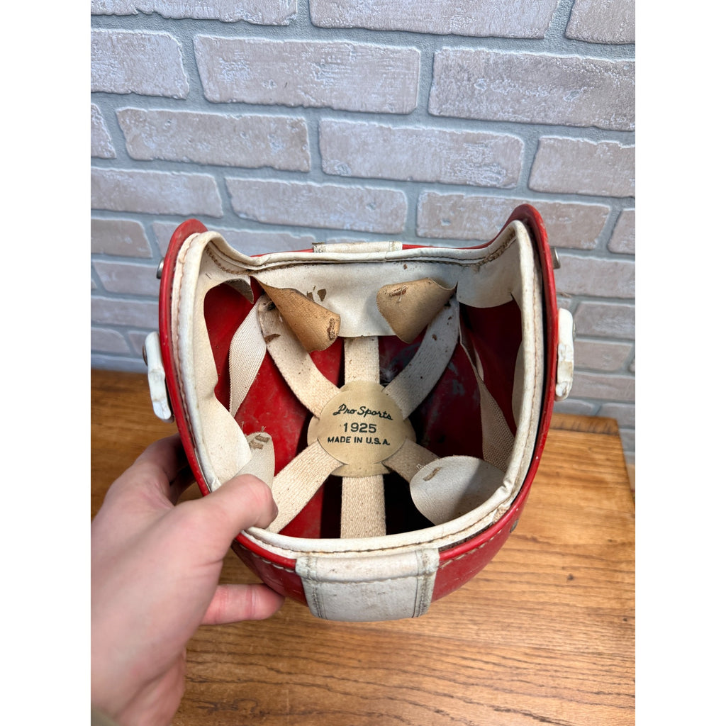 Vintage 1960s High School Football Helmets Old School Hutch Red/White