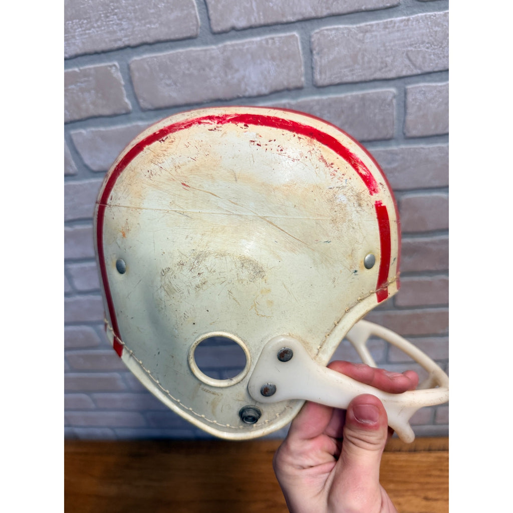 Vintage 1960s High School Football Helmets Old School Hutch Red/White
