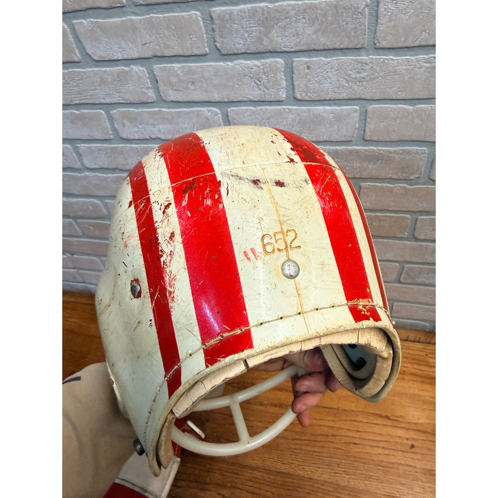 Vintage 1960s High School Football Helmets Old School Hutch Red/White