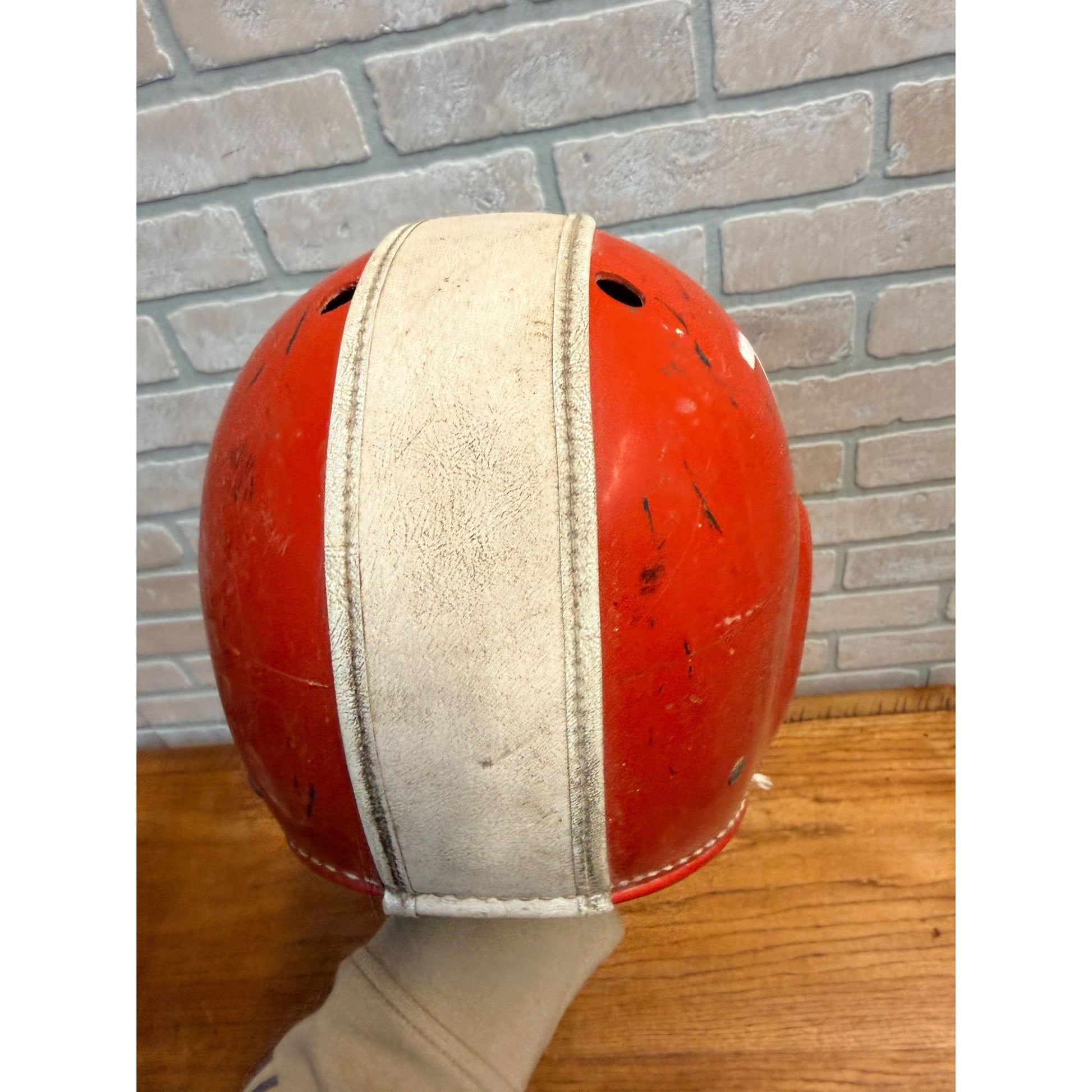 Vintage 1960s High School Football Helmets Old School Hutch Red/White