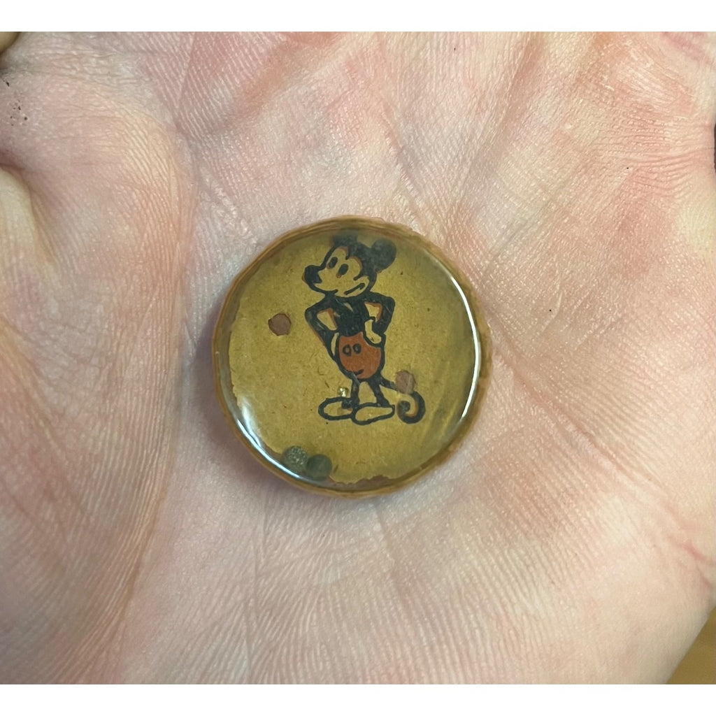 RARE Vintage Mickey Mouse Disney Celluloid Dexterity Game Puzzle 7/8" Early