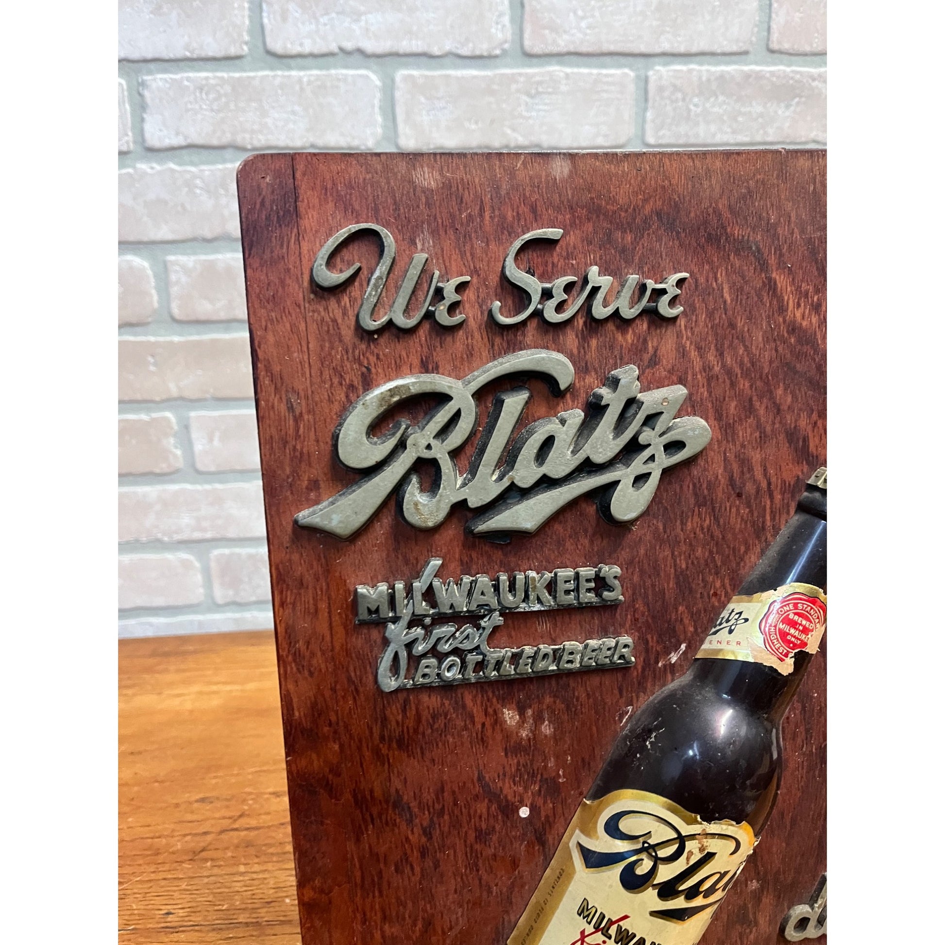 Vintage 1940s Blatz Milwaukee Beer "We Do Not Serve Minors" Bar SIgn Backbar