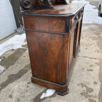 Antique French Burl Walnut Grouse Buffet Sideboard Hunter Grouse / Bird Motif
