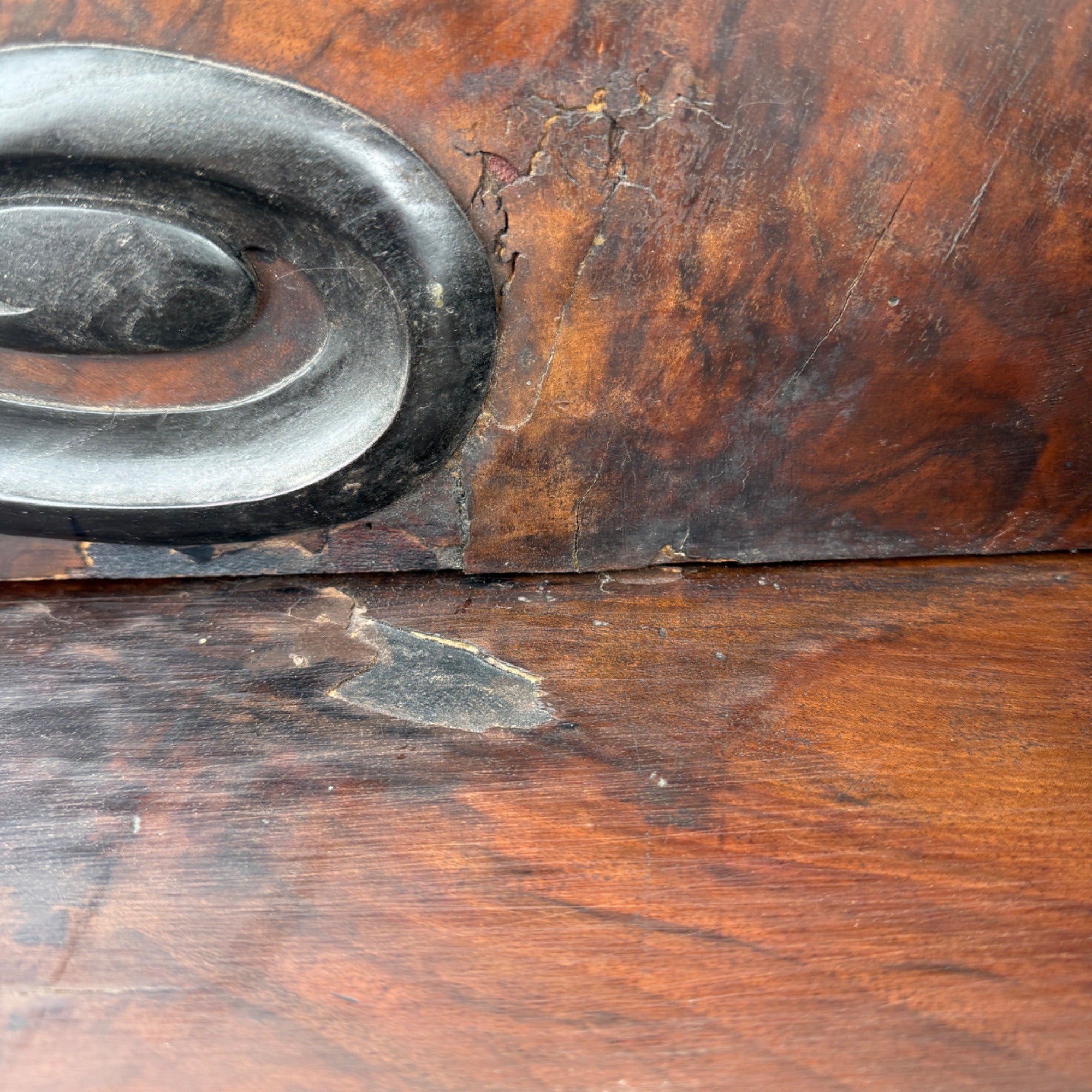 Antique French Burl Walnut Grouse Buffet Sideboard Hunter Grouse / Bird Motif