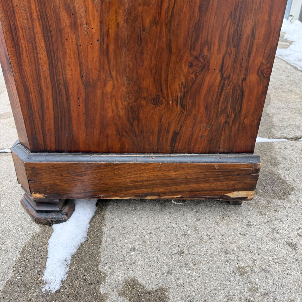 Antique French Burl Walnut Grouse Buffet Sideboard Hunter Grouse / Bird Motif
