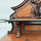 Antique French Burl Walnut Grouse Buffet Sideboard Hunter Grouse / Bird Motif