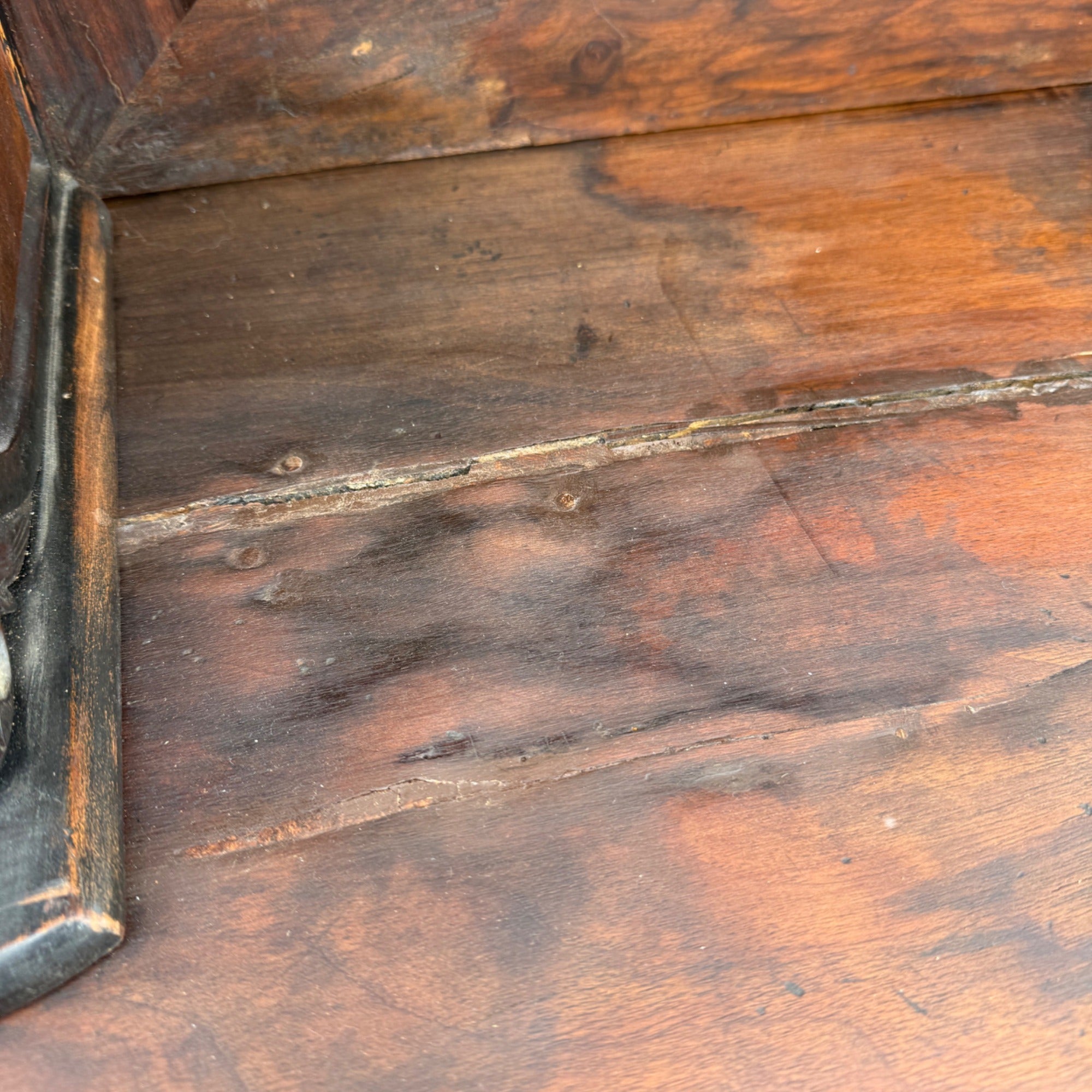 Antique French Burl Walnut Grouse Buffet Sideboard Hunter Grouse / Bird Motif