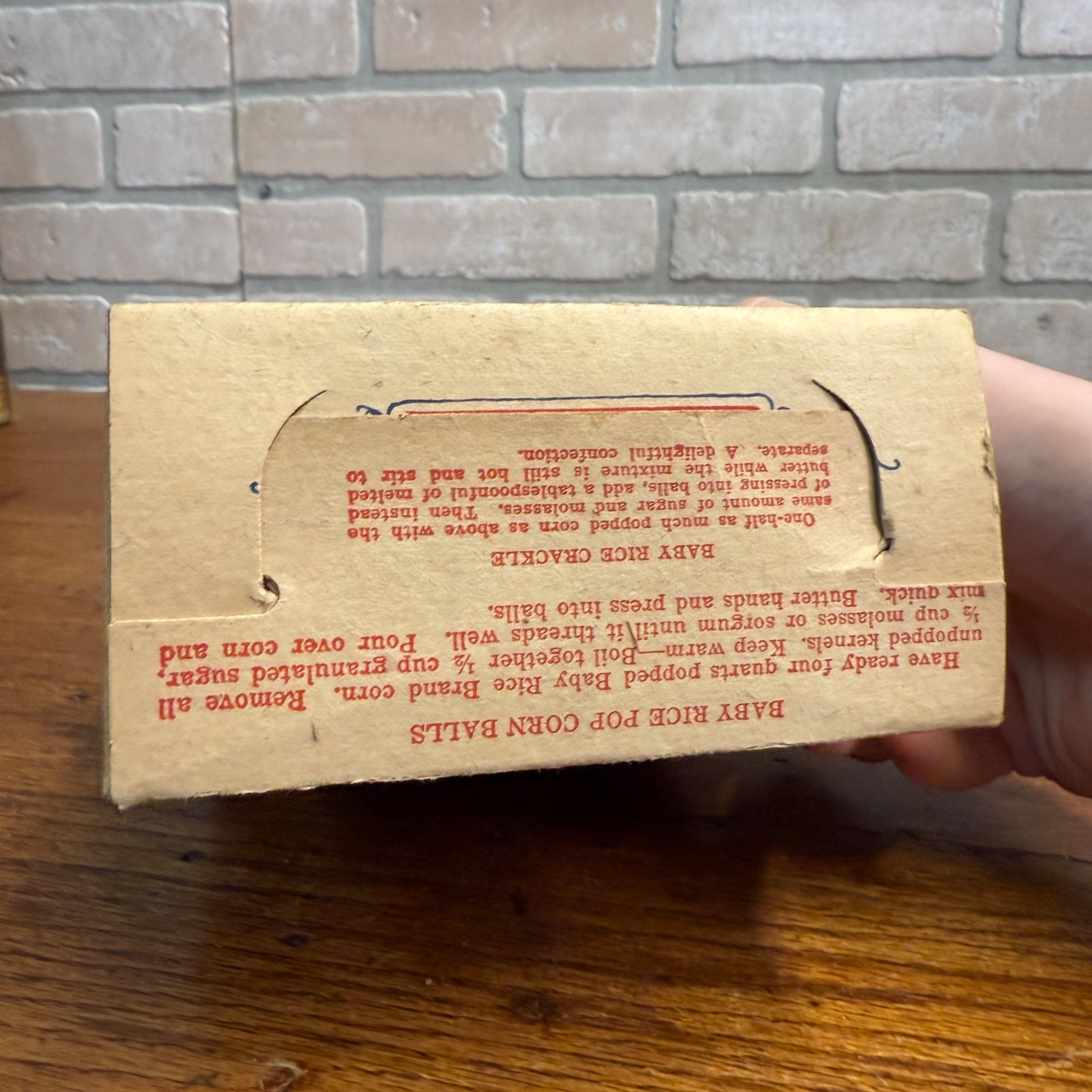 Vintage Baby Rice Popcorn Box Waterloo Wisconsin Advertising Kitchen Decor