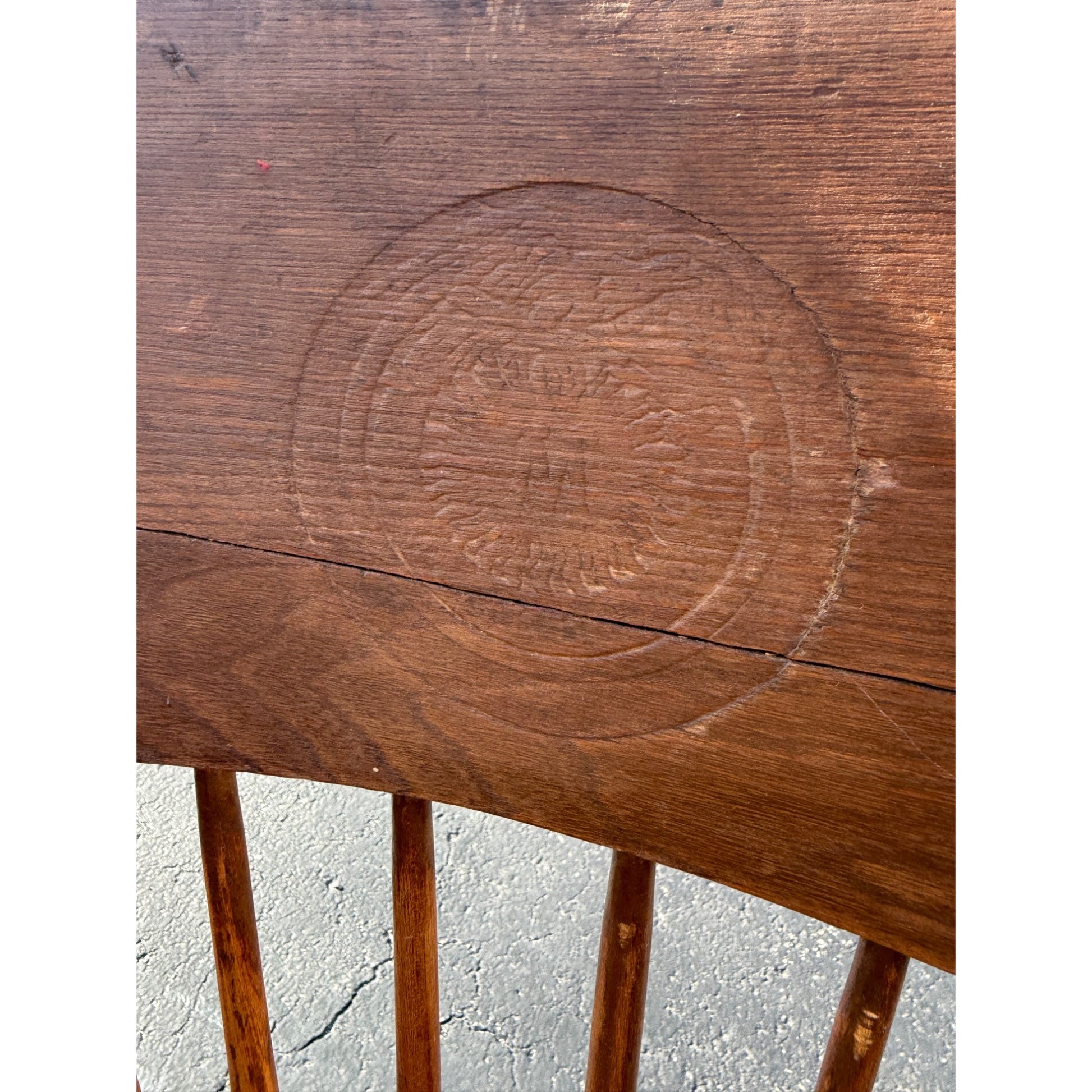 RARE Vintage Fred Miller Brewing Co. Oak Tavern Saloon Bar Chair Milwaukee Wis