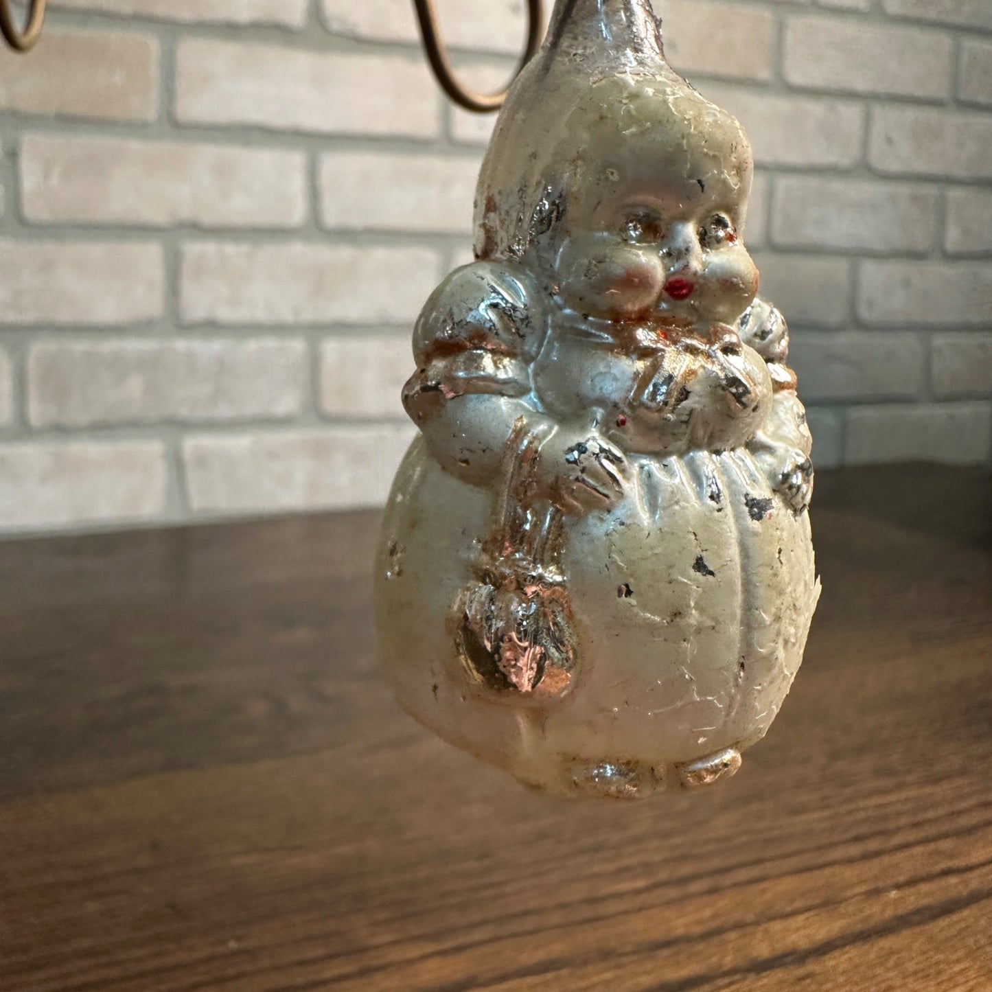 Antique Victorian Baby Mercury Glass Christmas Ornament 3" Baby Doll