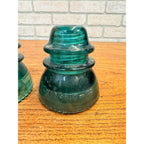 Vintage Aqua Teal Blue Hemingray No. 42 Glass Insulator Set of 2
