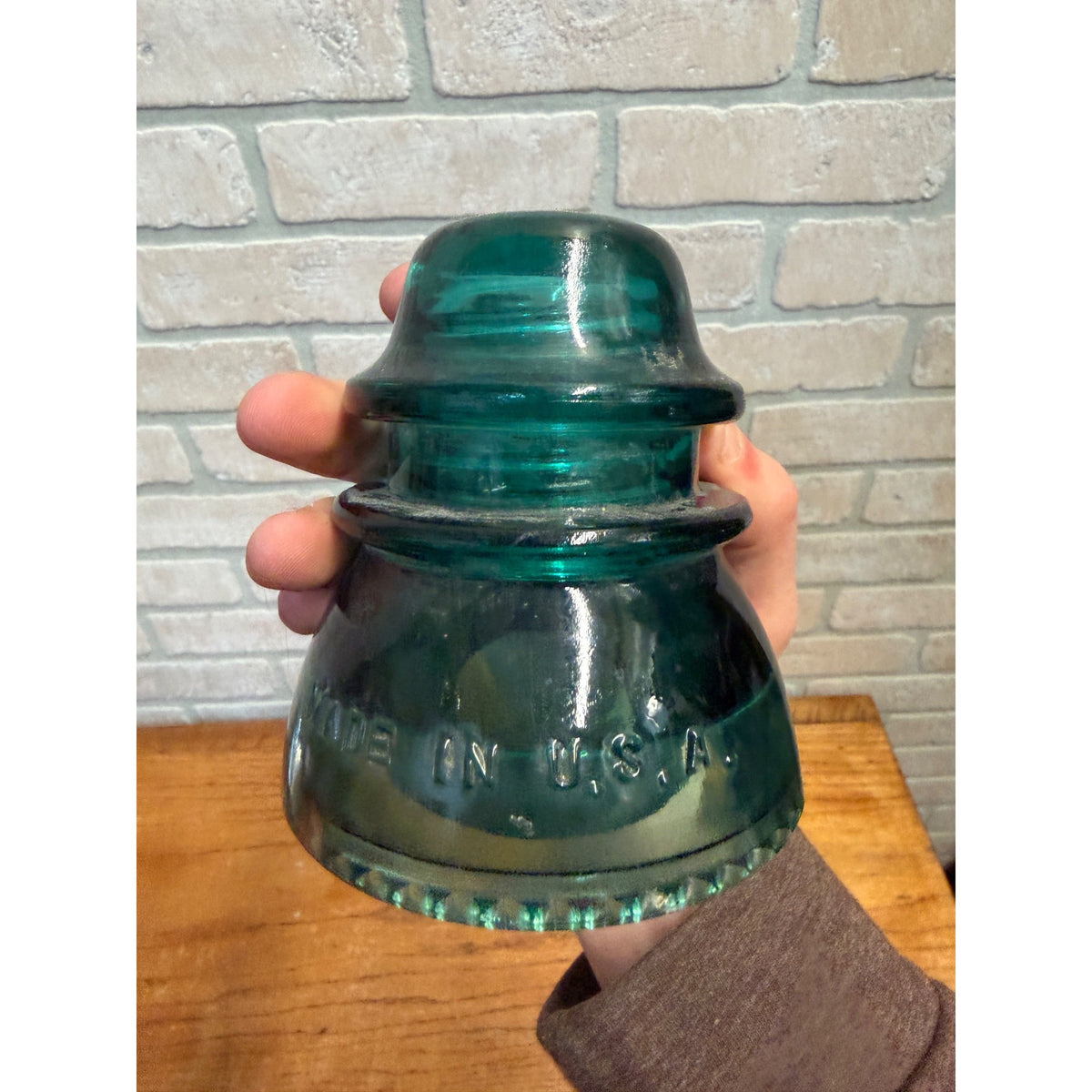 Vintage Aqua Teal Blue Hemingray No. 42 Glass Insulator Set of 2