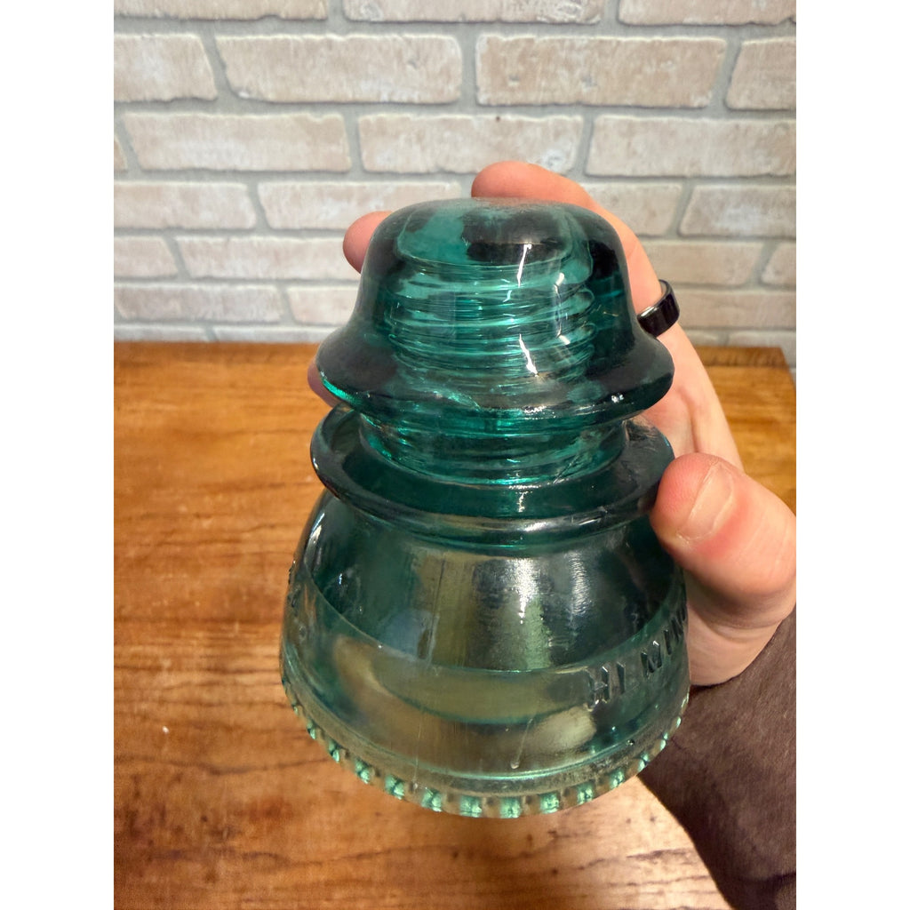Vintage Aqua Teal Blue Hemingray No. 42 Glass Insulator Set of 2
