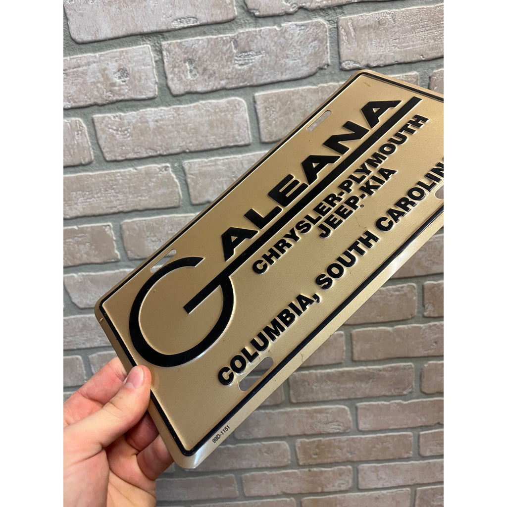 Vintage Chrysler Jeep Plymouth Dealer Metal Booster License Plate Columbia SC