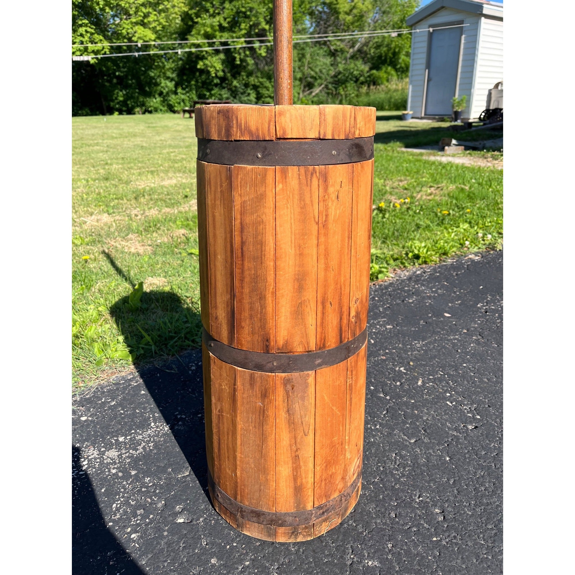 Antique Primitive Wooden Butter Churn Barrel Dash Churn Farmhouse Country Decor