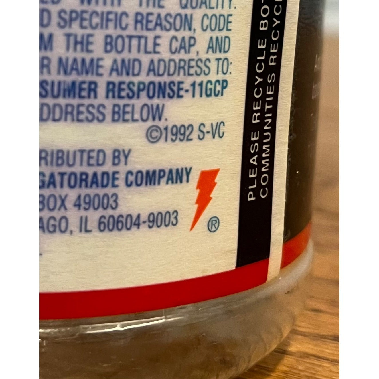 RARE 1992 Michael Jordan Citrus Cooler black label Gatorade Bottle 32oz Empty