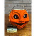 Vintage Halloween 5" Jack O' Lantern JOL Snack Nut Cup Pulp Paper Mache