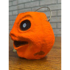 Vintage Halloween 5" Jack O' Lantern JOL Snack Nut Cup Pulp Paper Mache