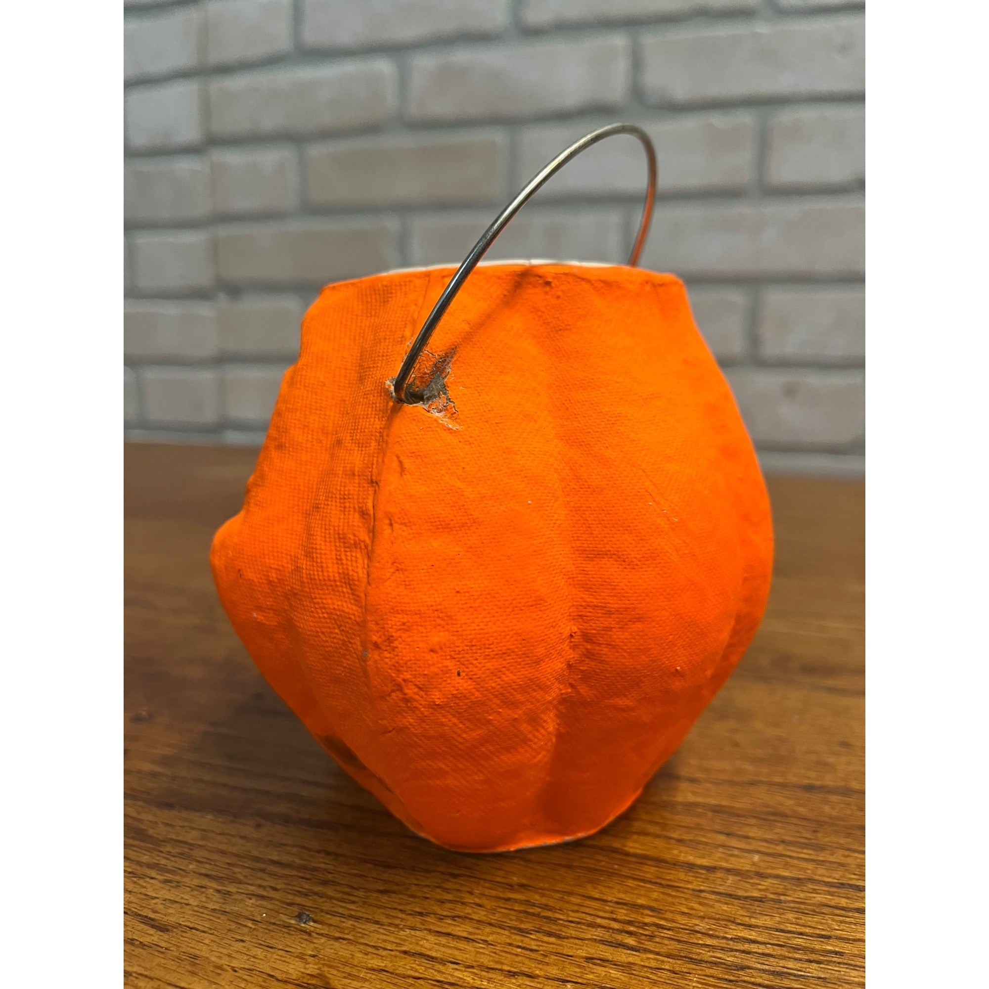 Vintage Halloween 5" Jack O' Lantern JOL Snack Nut Cup Pulp Paper Mache