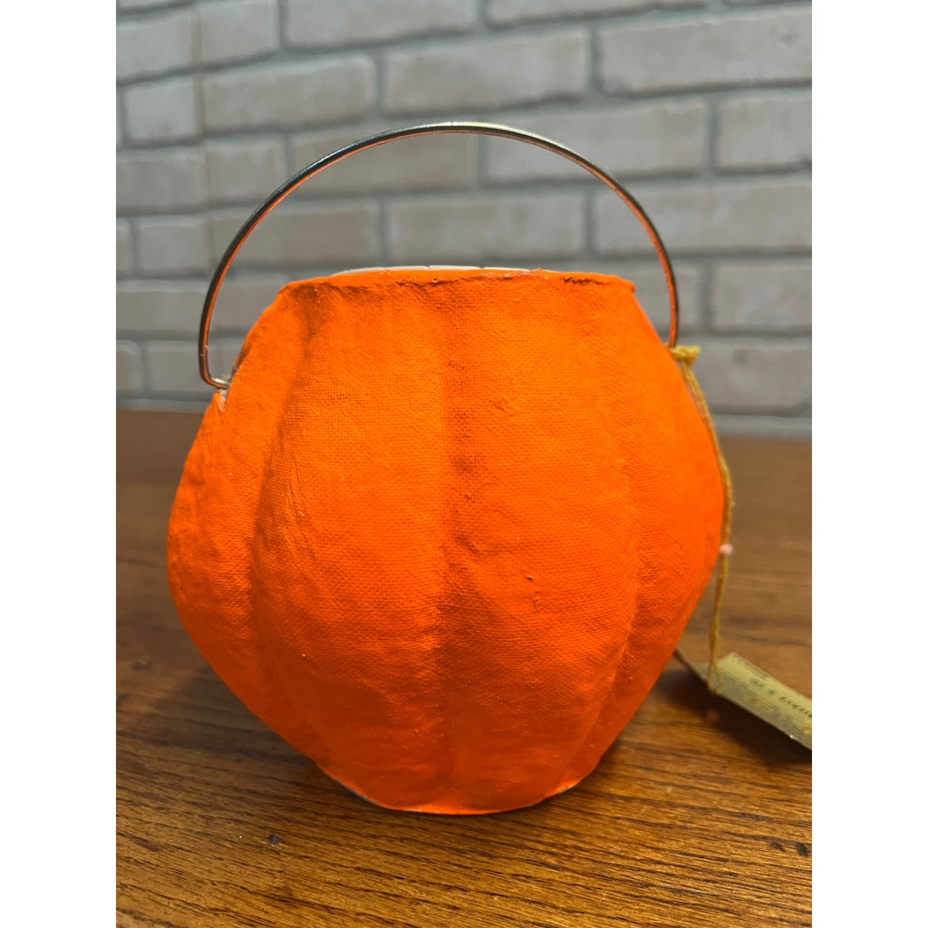 Vintage Halloween 5" Jack O' Lantern JOL Snack Nut Cup Pulp Paper Mache