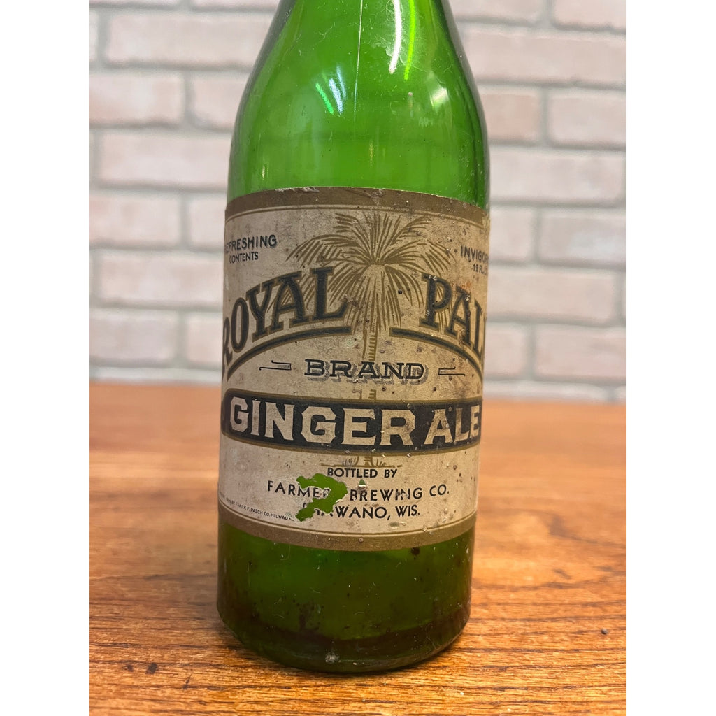 RARE Vintage Farmers Brewing Co. Shawano Wisconsin Royal Palm Ginger Ale Bottle
