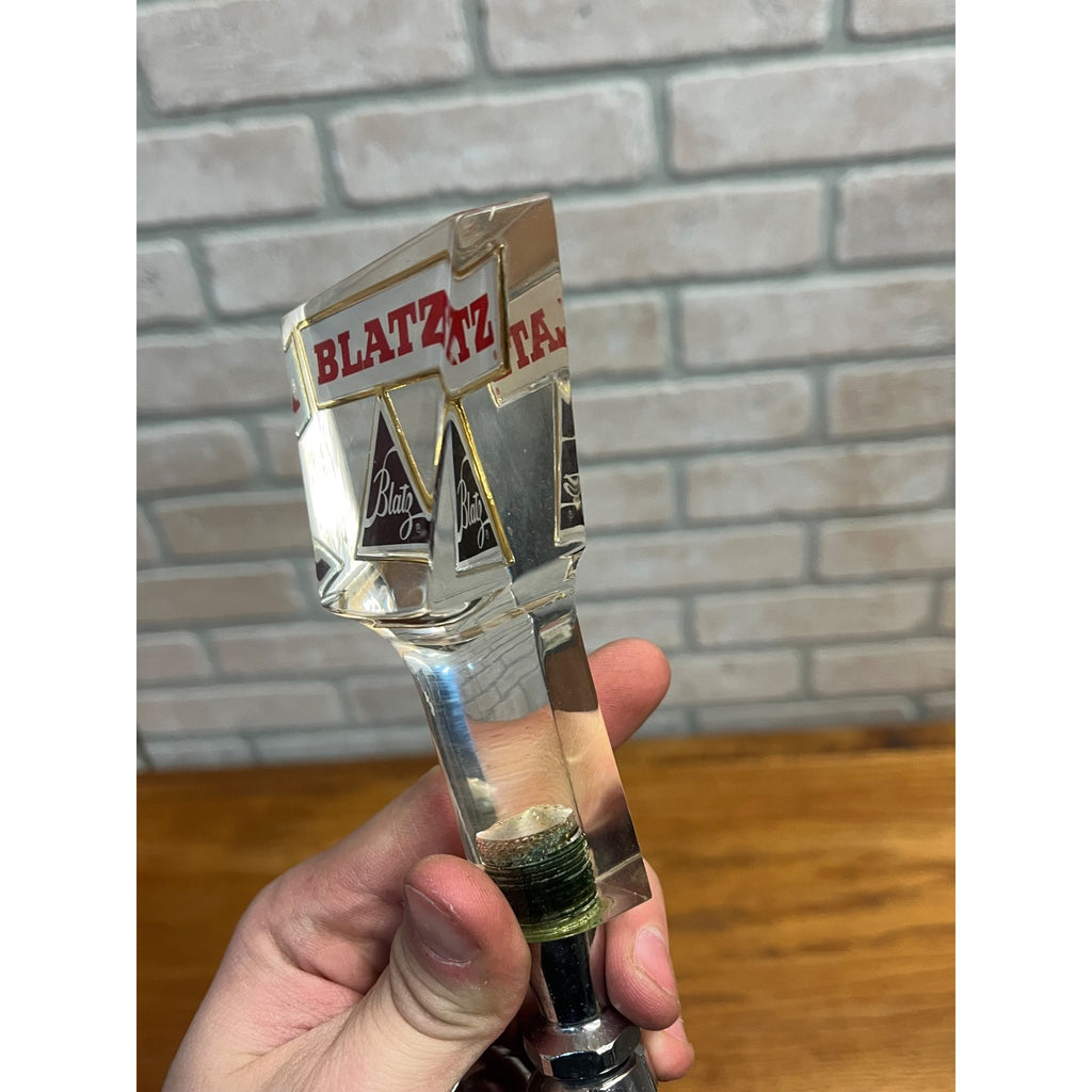 Vintage Blatz Beer Keg Tapper & Handle Clear Acrylic Milwaukee Advertising Wis