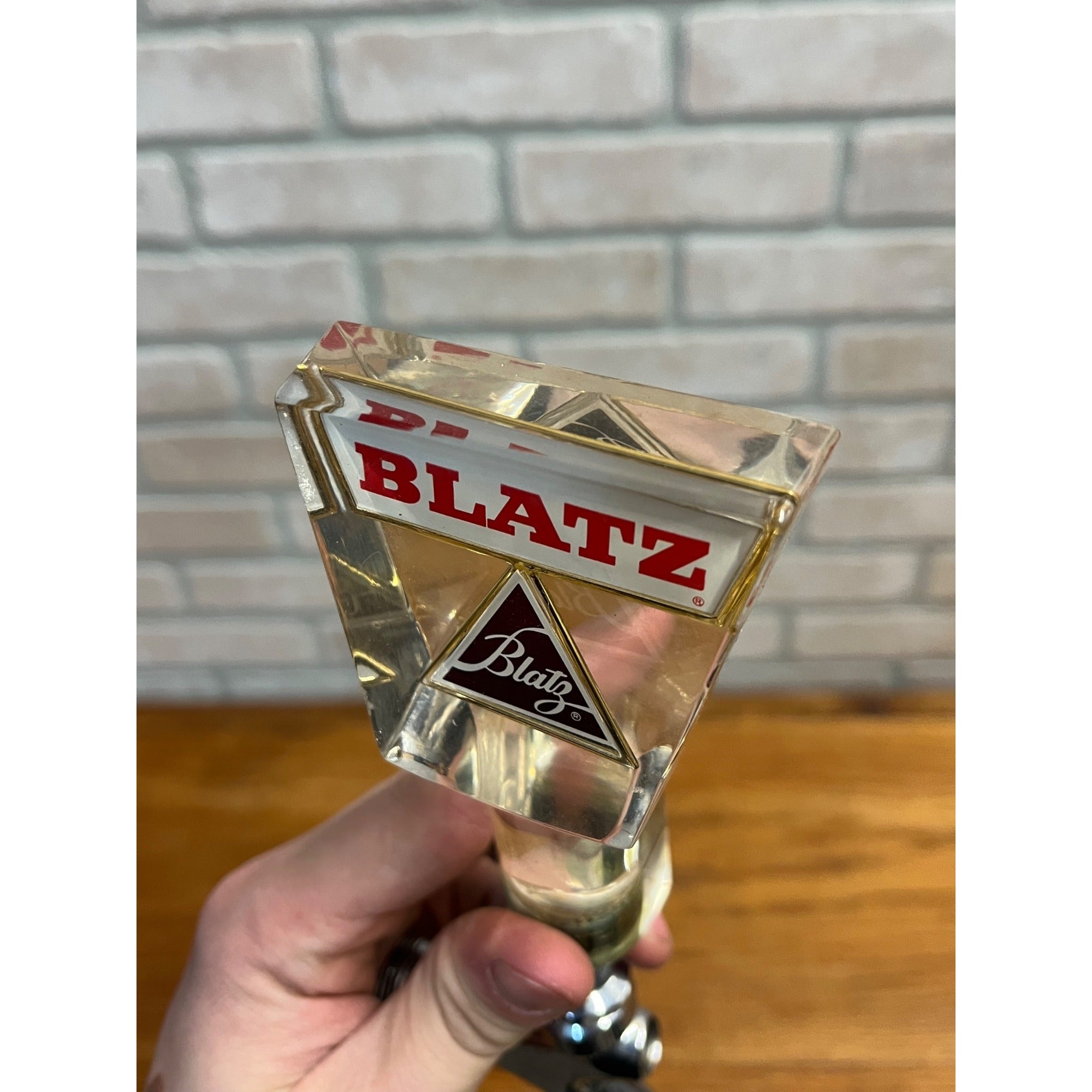 Vintage Blatz Beer Keg Tapper & Handle Clear Acrylic Milwaukee Advertising Wis