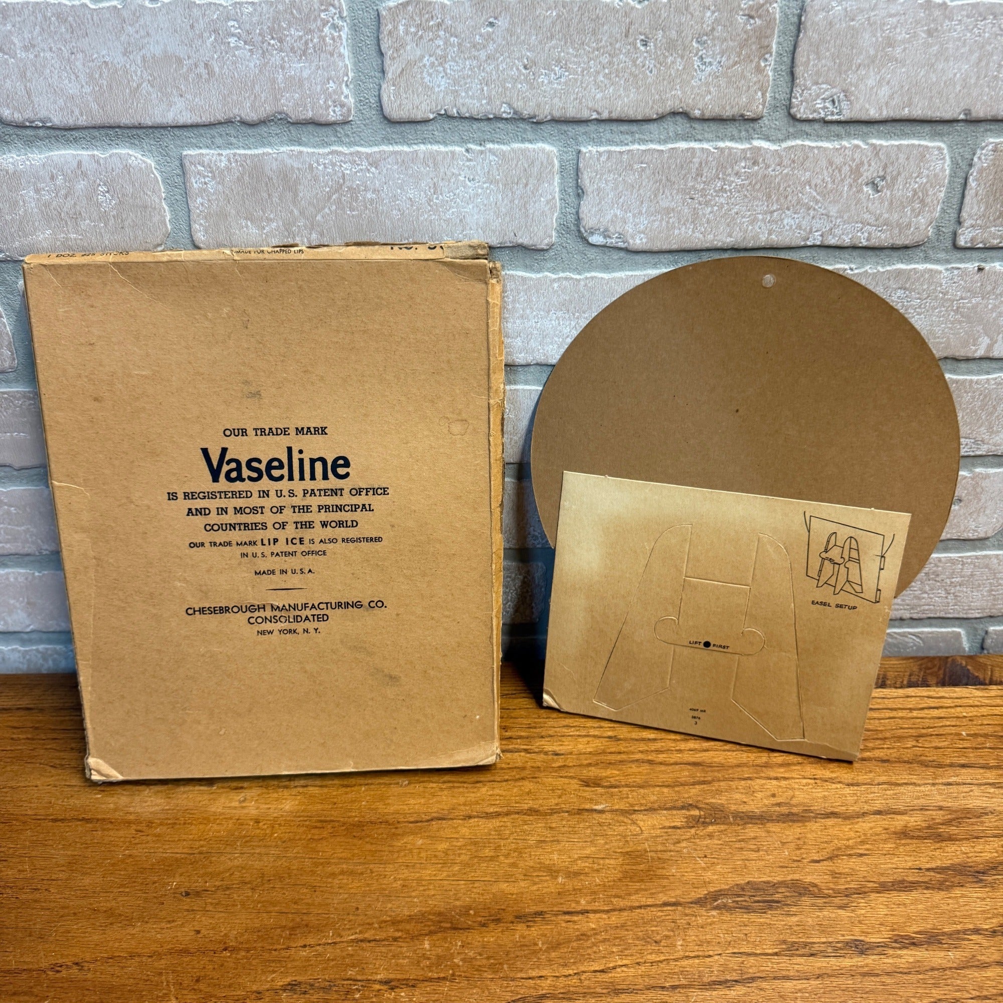 Vintage 1950s Vaseline Lip Ice Balm Drug Store Advertising Sign Store Display