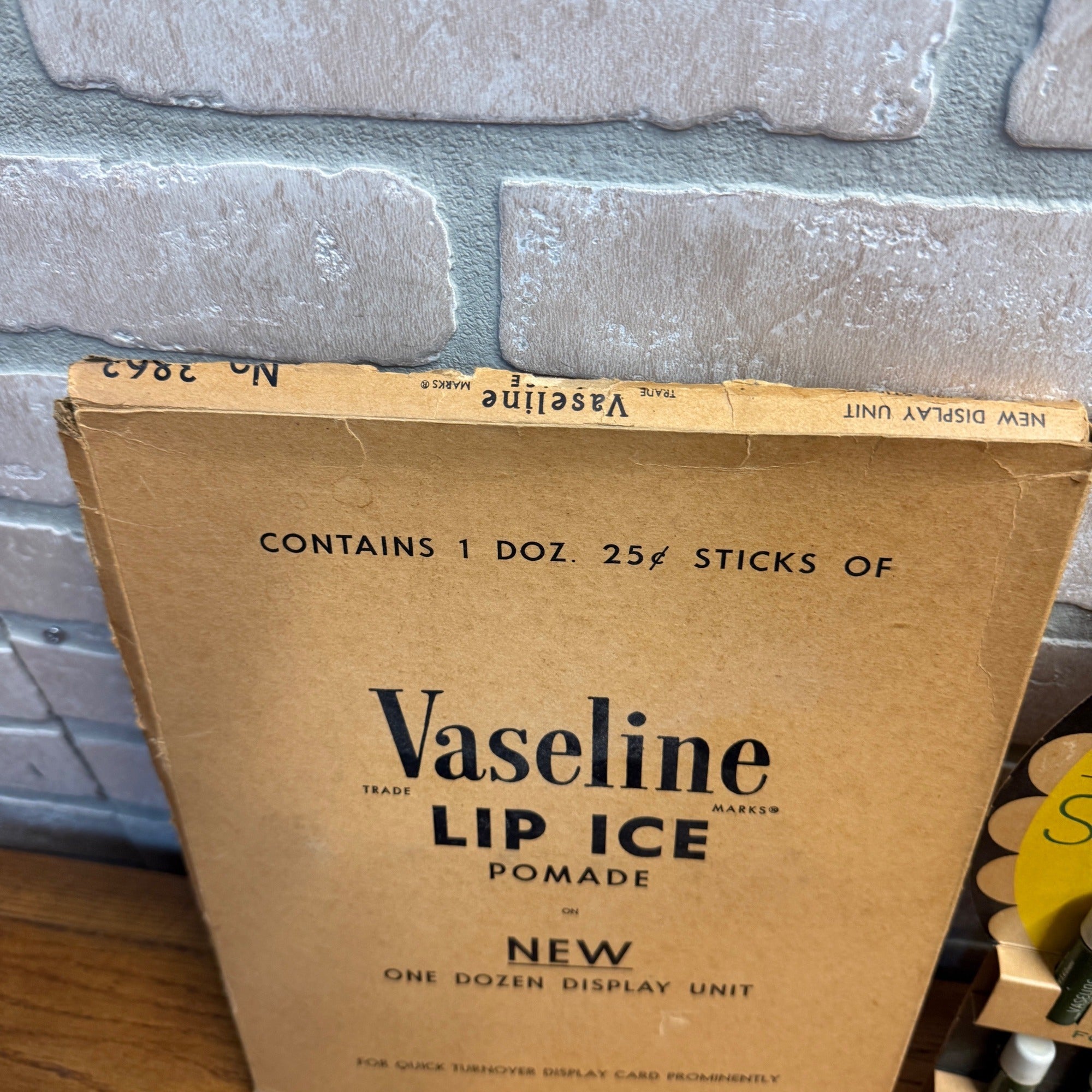 Vintage 1950s Vaseline Lip Ice Balm Drug Store Advertising Sign Store Display