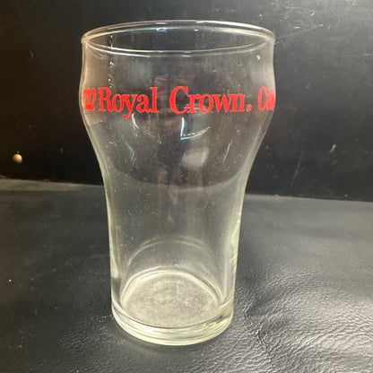 Vintage Royal Crown Cola Curved Body Soda Fountain Glass Advertising