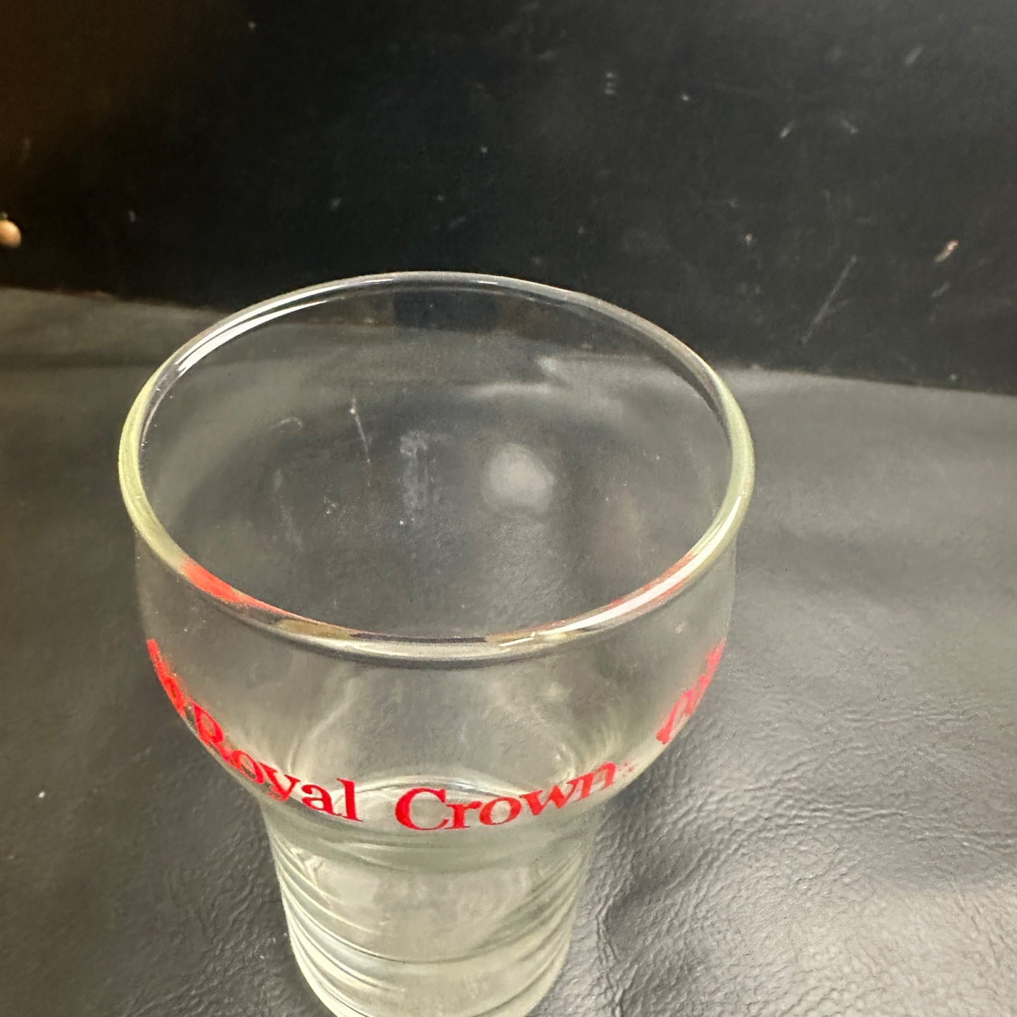 Vintage Royal Crown Cola Curved Body Soda Fountain Glass Advertising