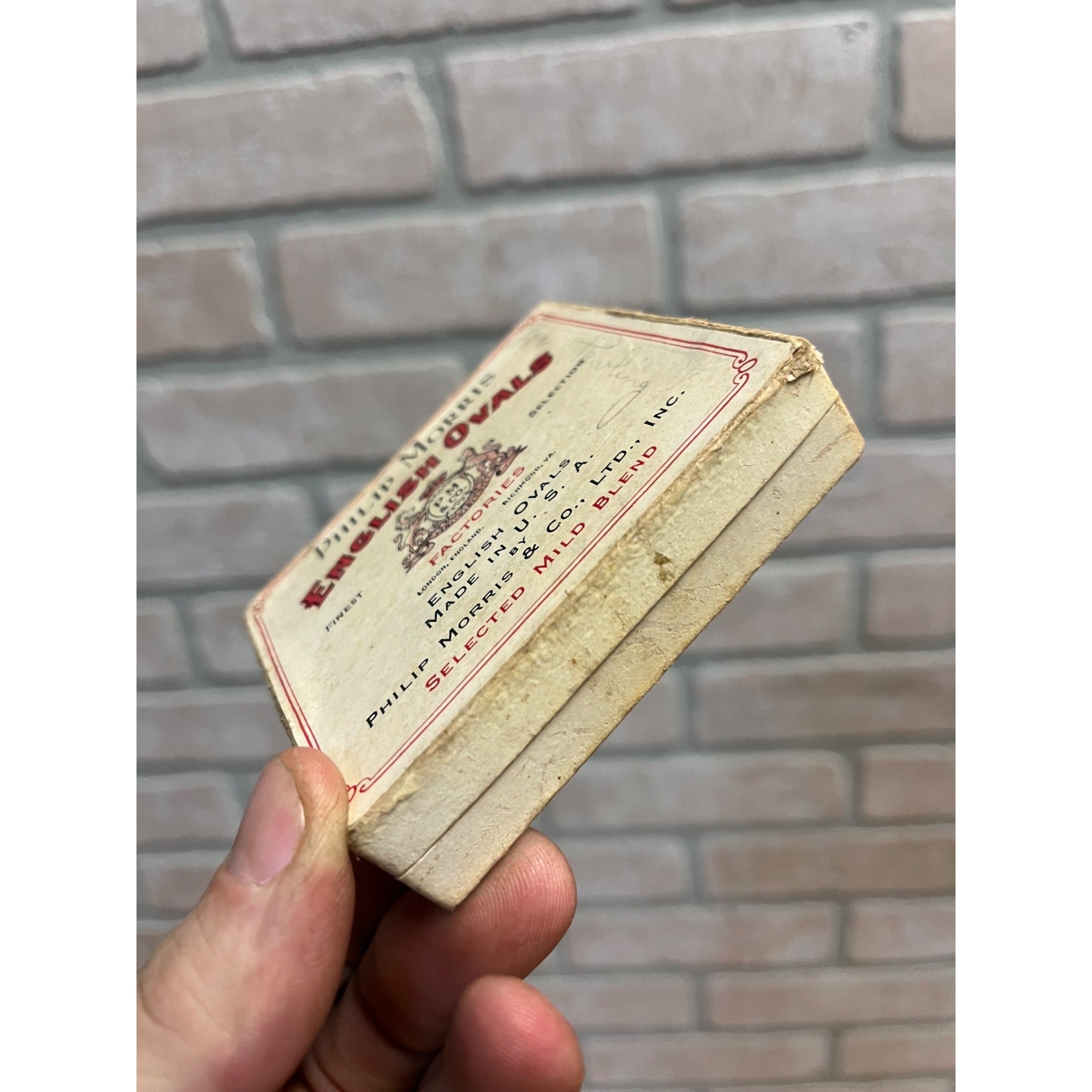 Antique Philip Morris English Ovals Cigarette Box Tobacco  Vintage Empty