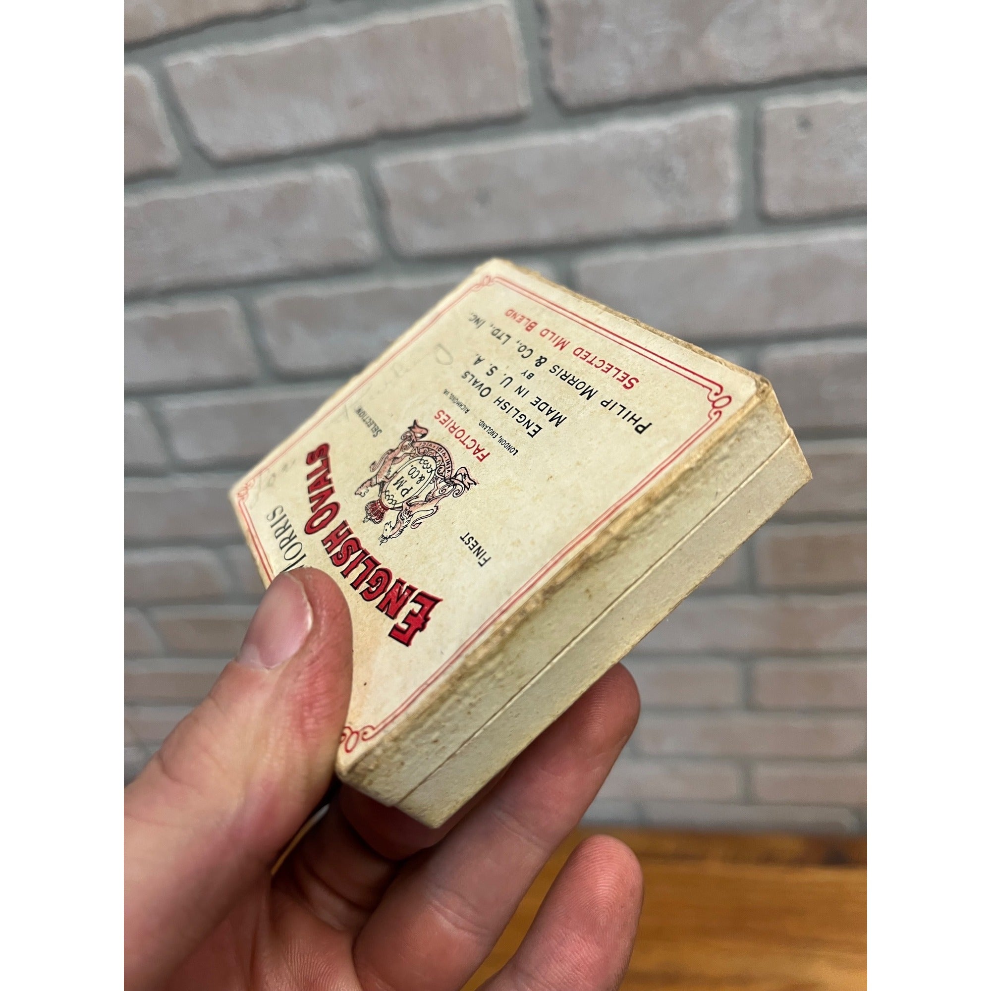 Antique Philip Morris English Ovals Cigarette Box Tobacco  Vintage Empty