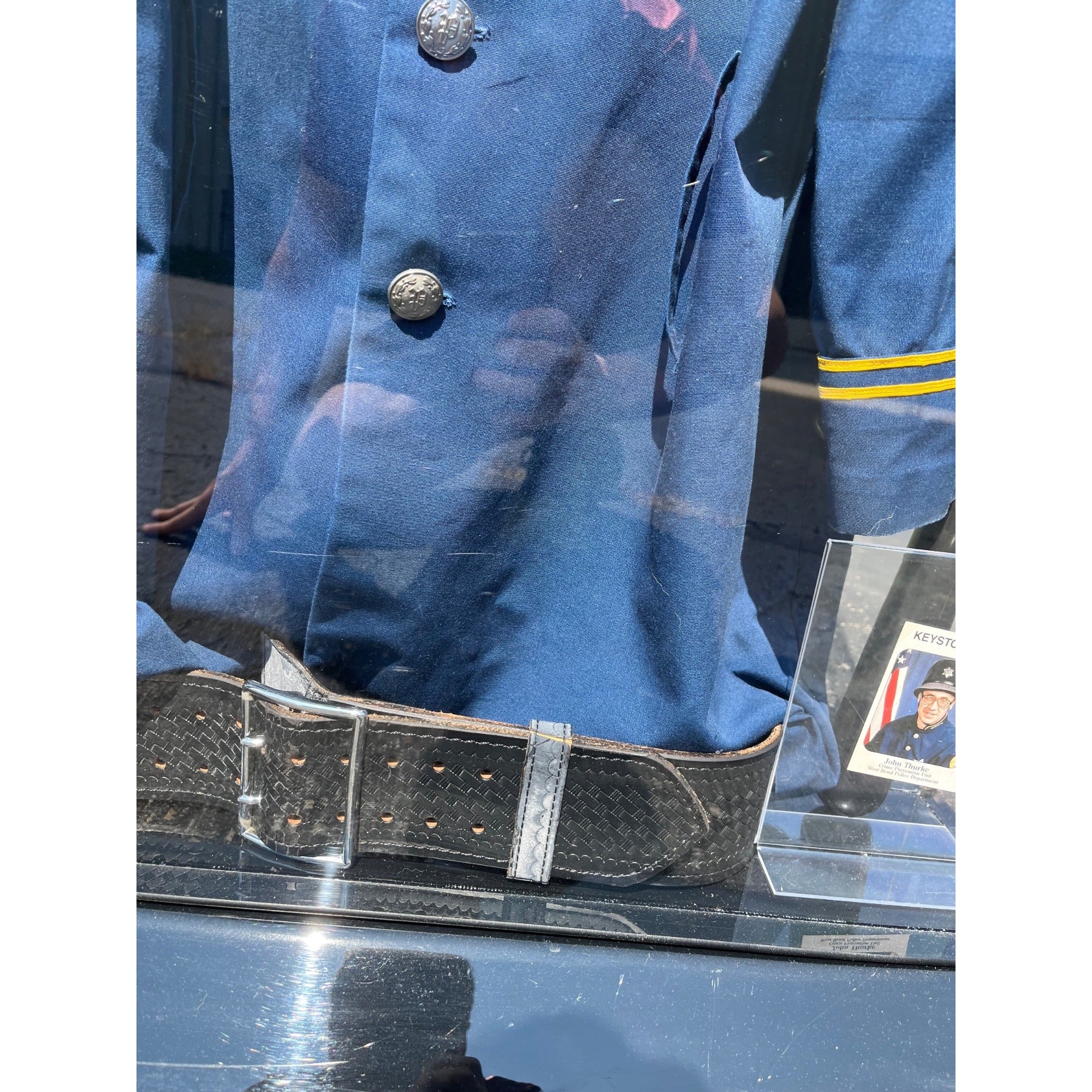 RARE Vintage West Bend Police Department Crime Prevention "Keystone Kop" Uniform & Display Case