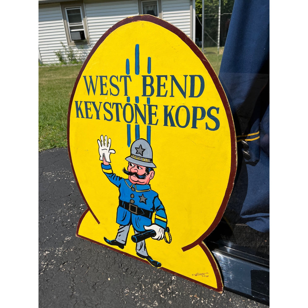 RARE Vintage West Bend Police Department Crime Prevention "Keystone Kop" Uniform & Display Case
