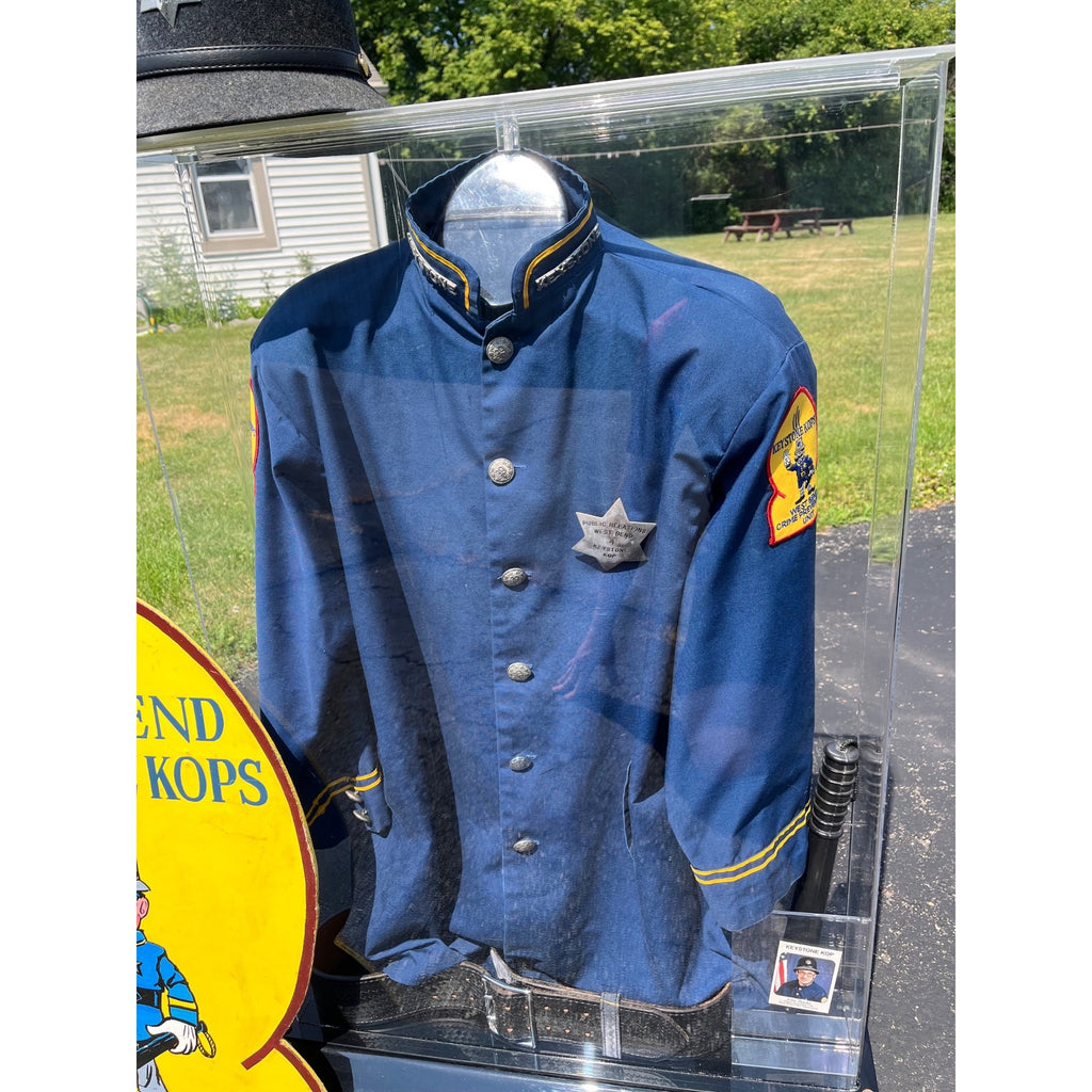 RARE Vintage West Bend Police Department Crime Prevention "Keystone Kop" Uniform & Display Case