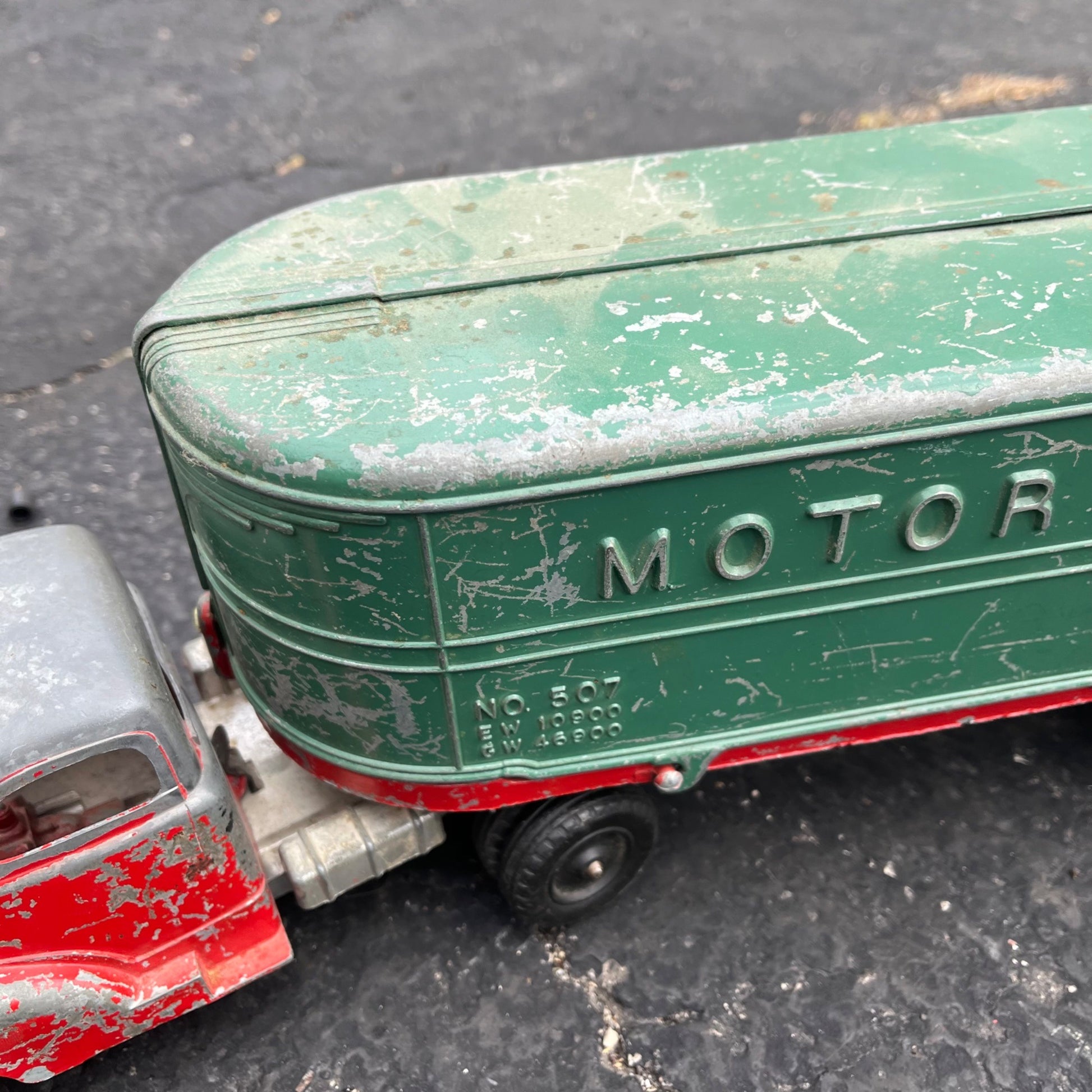 Vintage 1950s Hubley Kiddie Ford Motor Express No. 507 Semi Truck Diecast Toy