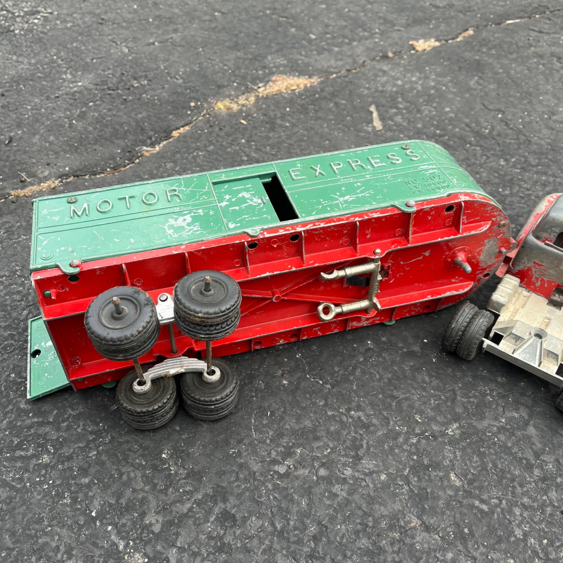 Vintage 1950s Hubley Kiddie Ford Motor Express No. 507 Semi Truck Diecast Toy