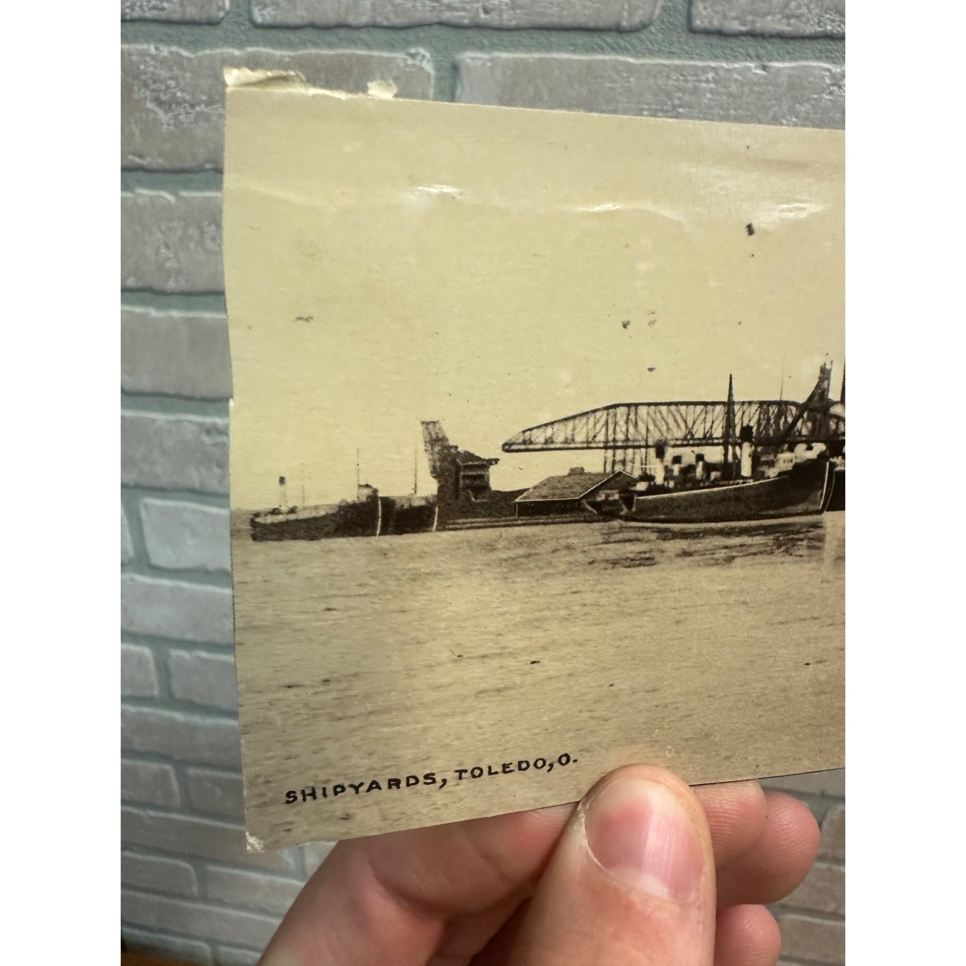 Vintage Shipyards Toldeo OH Ohio Postcard 1909 RPPC Real Photo